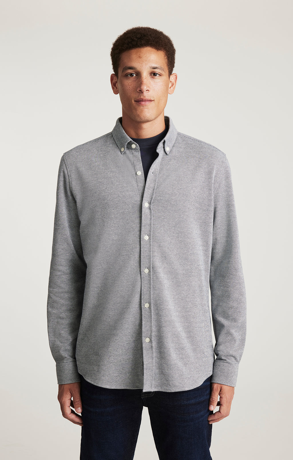 LONG SLEEVE BUTTON-DOWN SHIRT IN TOTAL ECLIPSE - Mavi Jeans