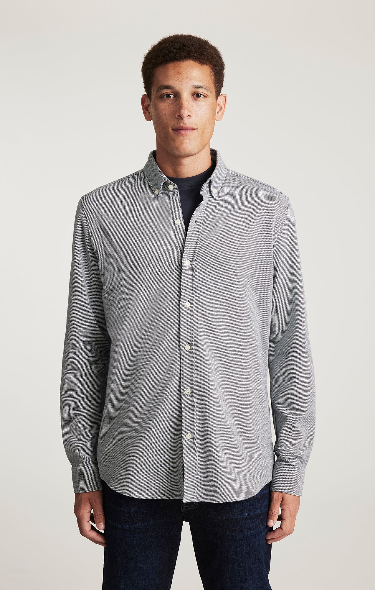 LONG SLEEVE BUTTON-DOWN SHIRT IN TOTAL ECLIPSE - Mavi Jeans