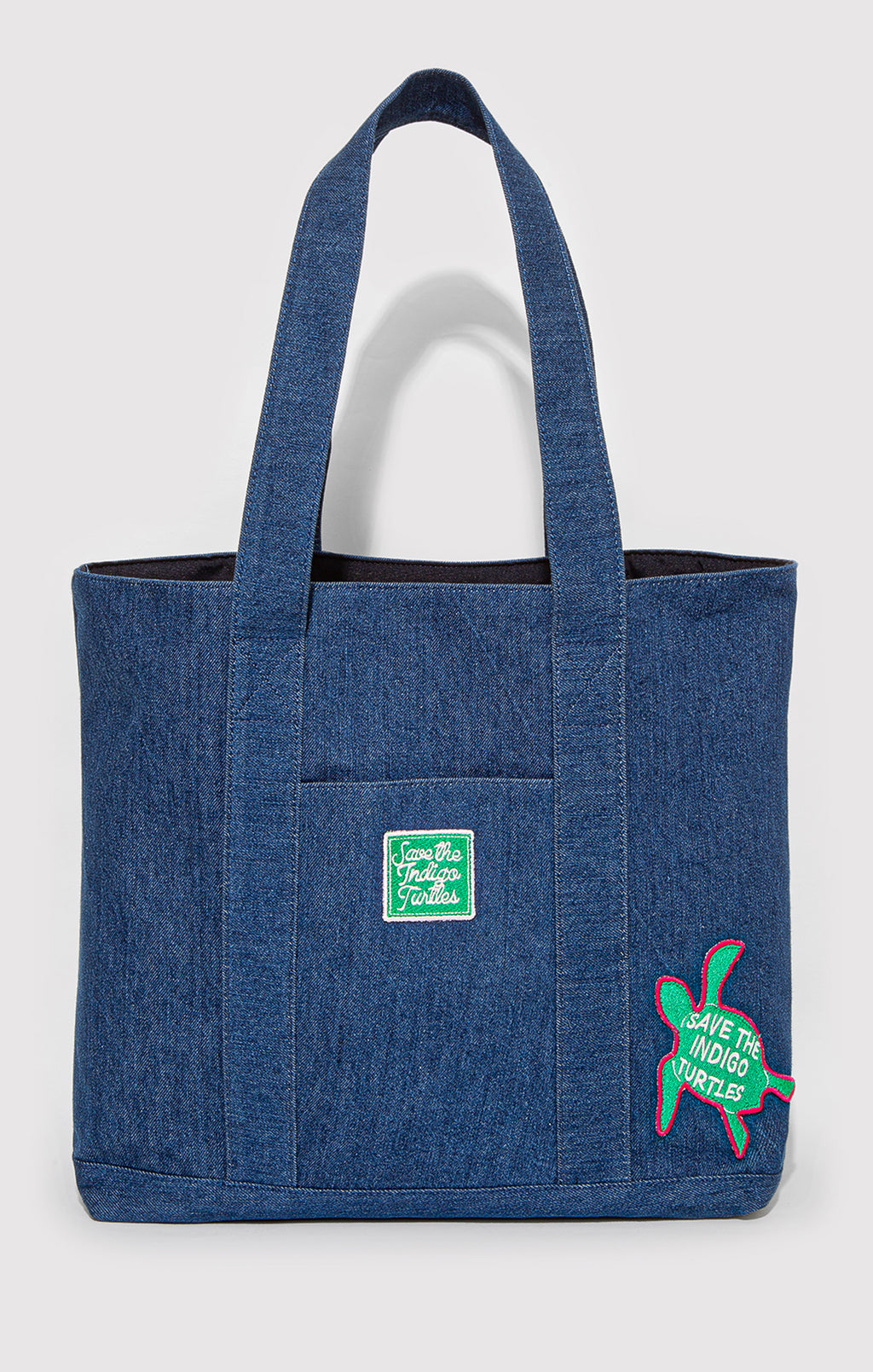 INDIGO TURTLES DENIM TOTE BAG IN LIGHT BLUE - Mavi Jeans