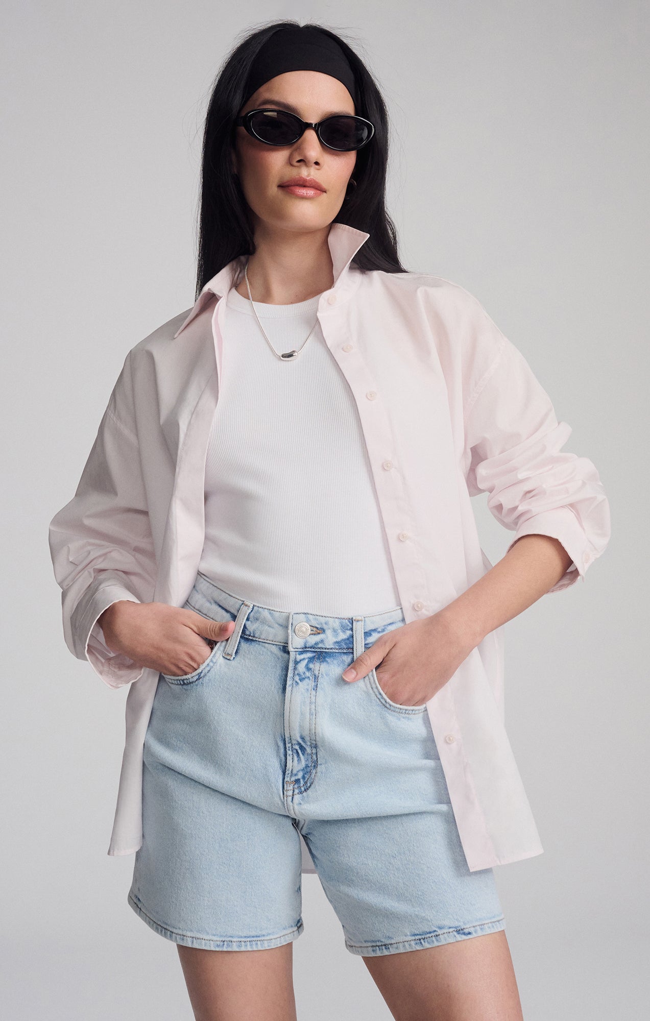 HEIDI LONG SHORTS IN BLEACHED 90'S - Mavi Jeans