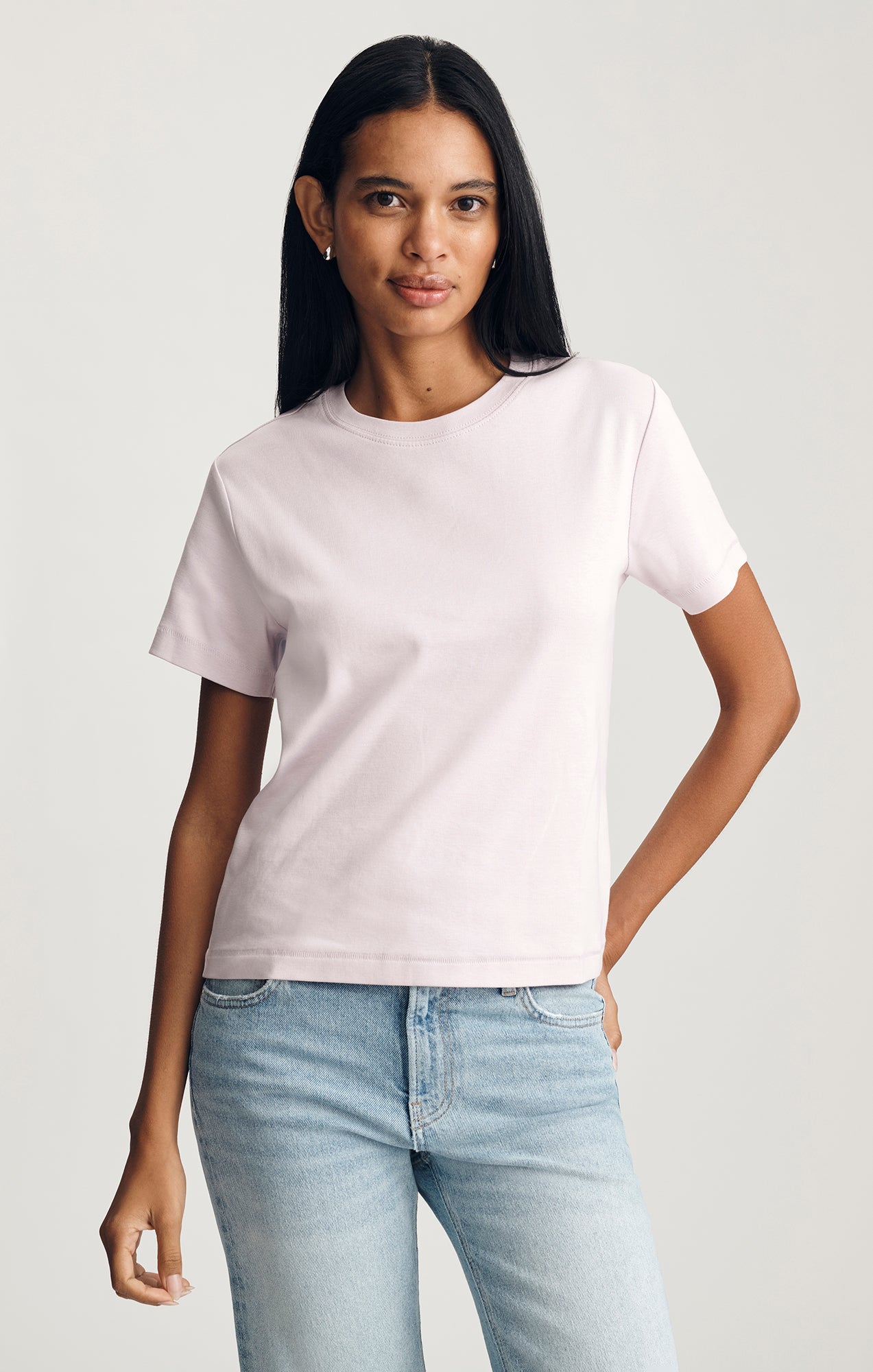 NINA CREW NECK T-SHIRT IN ORCHID HUSH