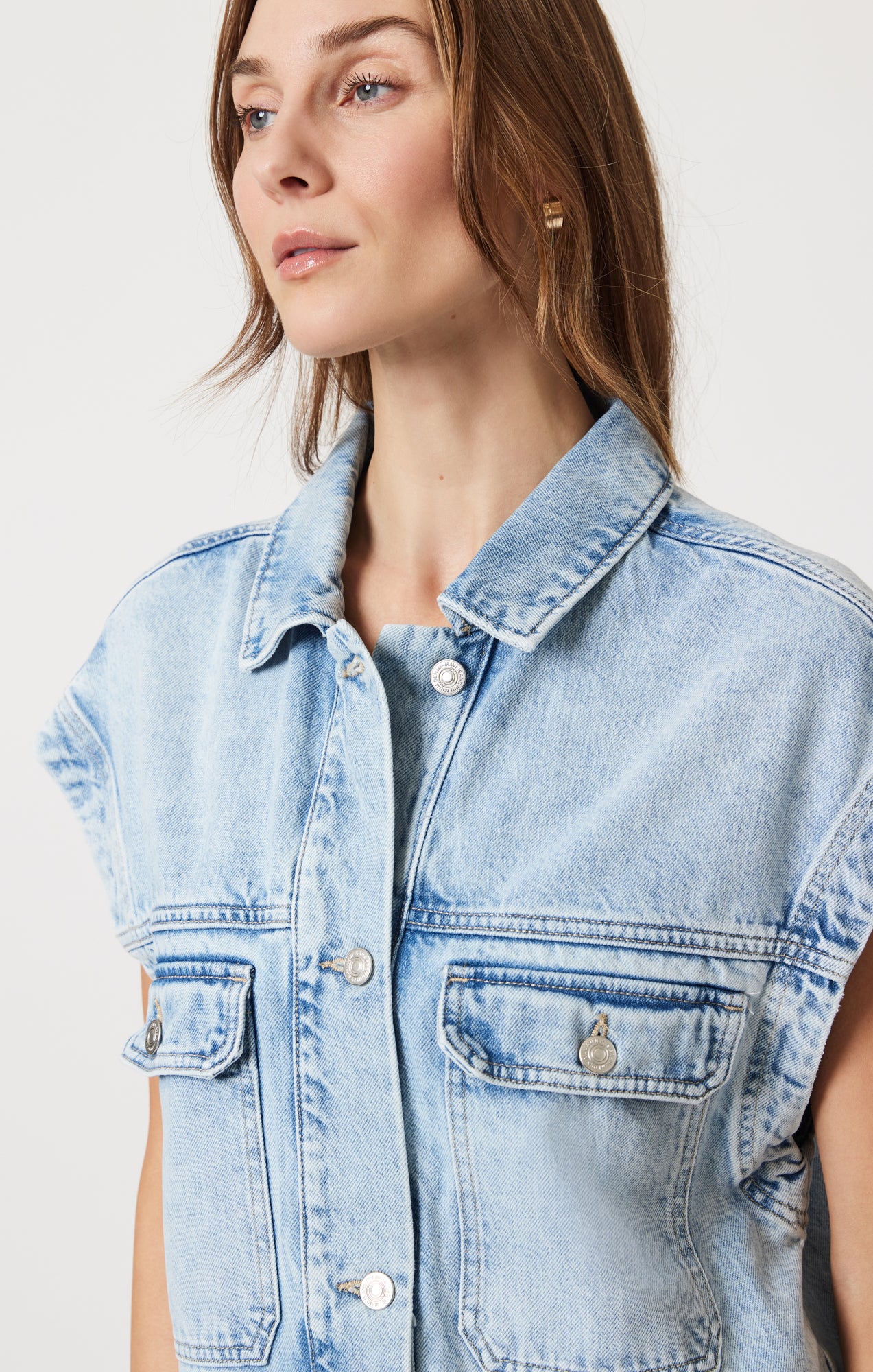NADIA VEST IN BLEACHED WELL BLUE - Mavi Jeans
