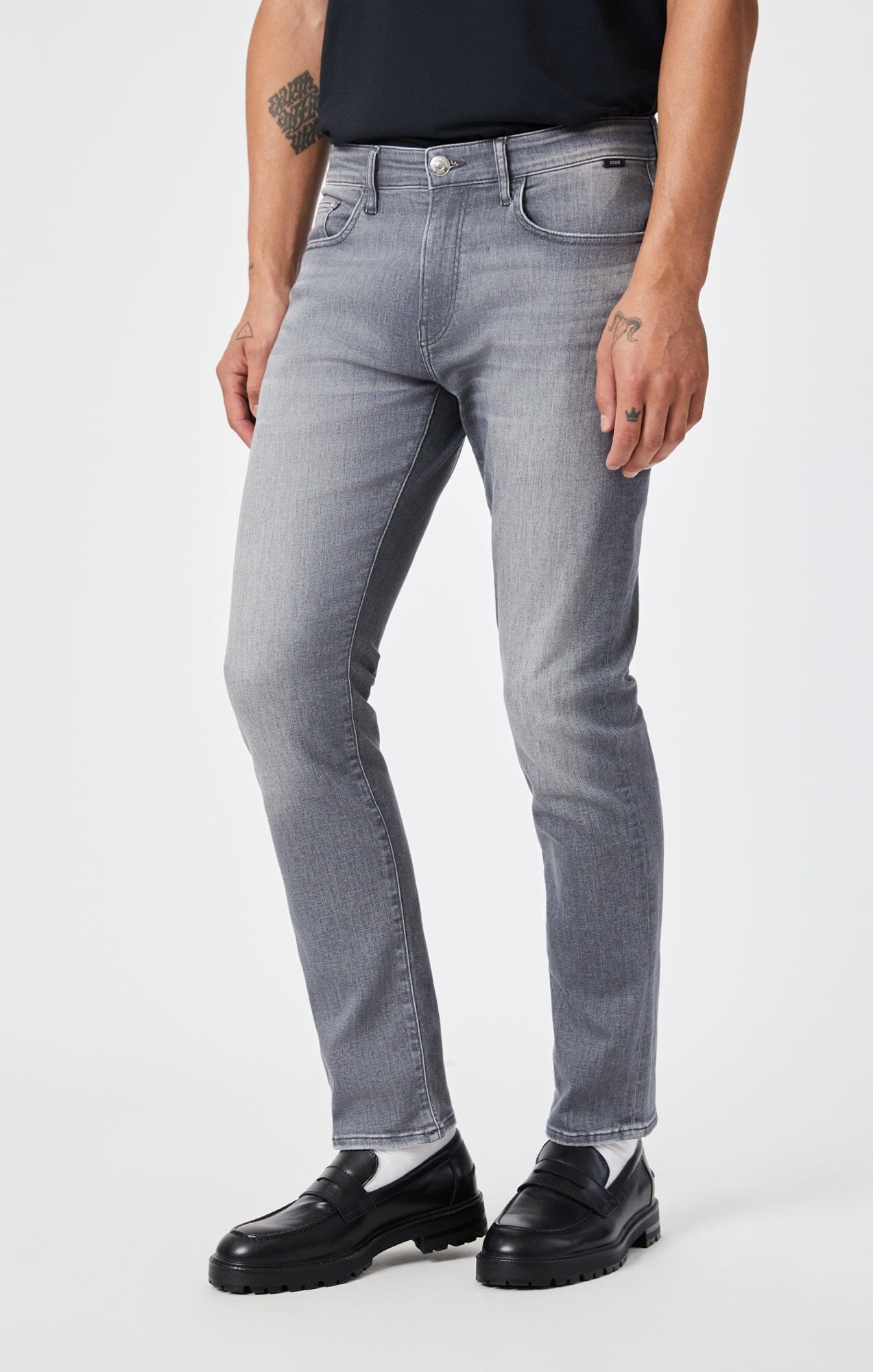 MARCUS SLIM STRAIGHT LEG IN MID GREY FEATHER BLUE - Mavi Jeans