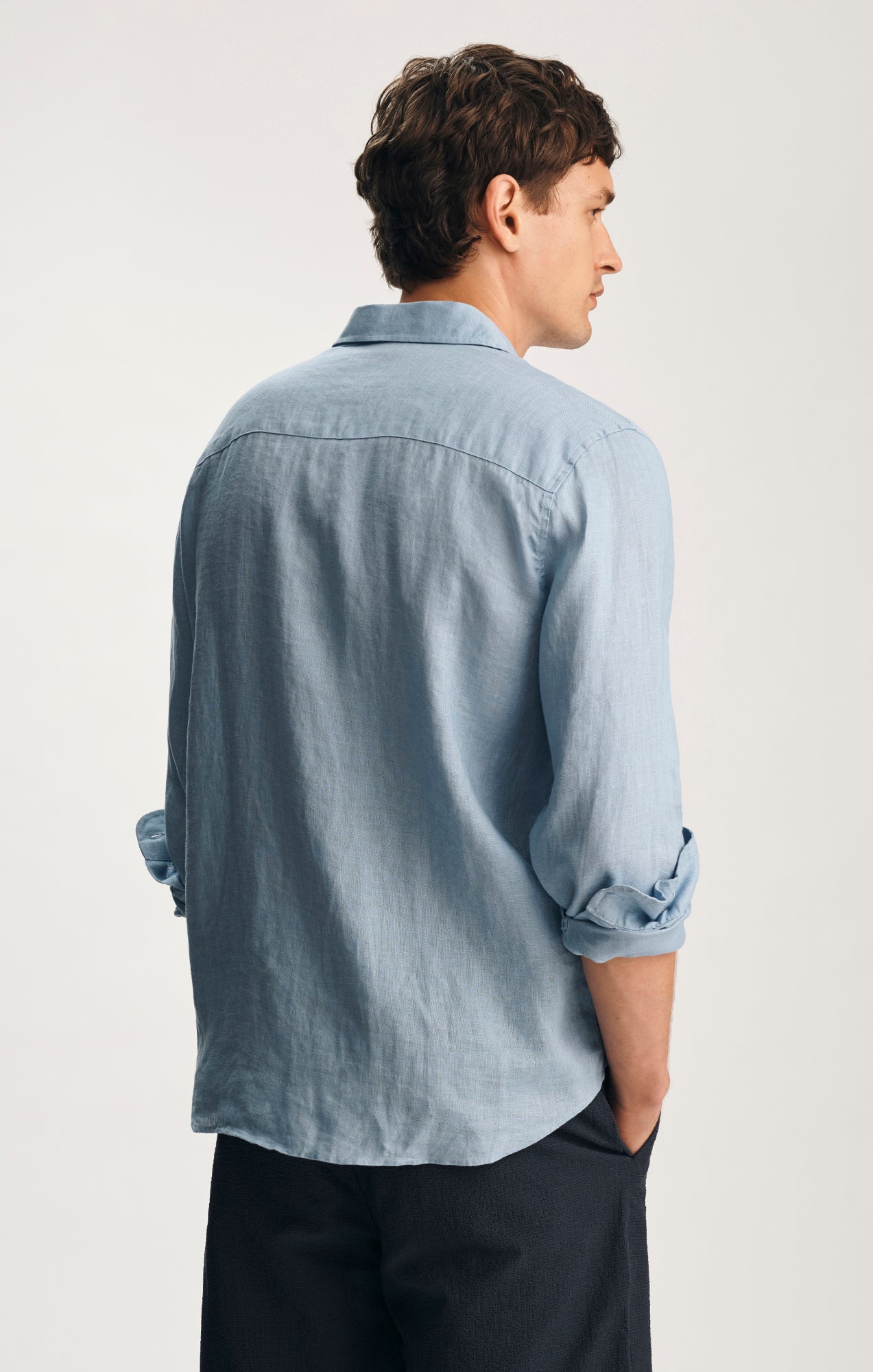 mens linen dress shirts Mavi Men's Linen Button-Up Shirt In Allure