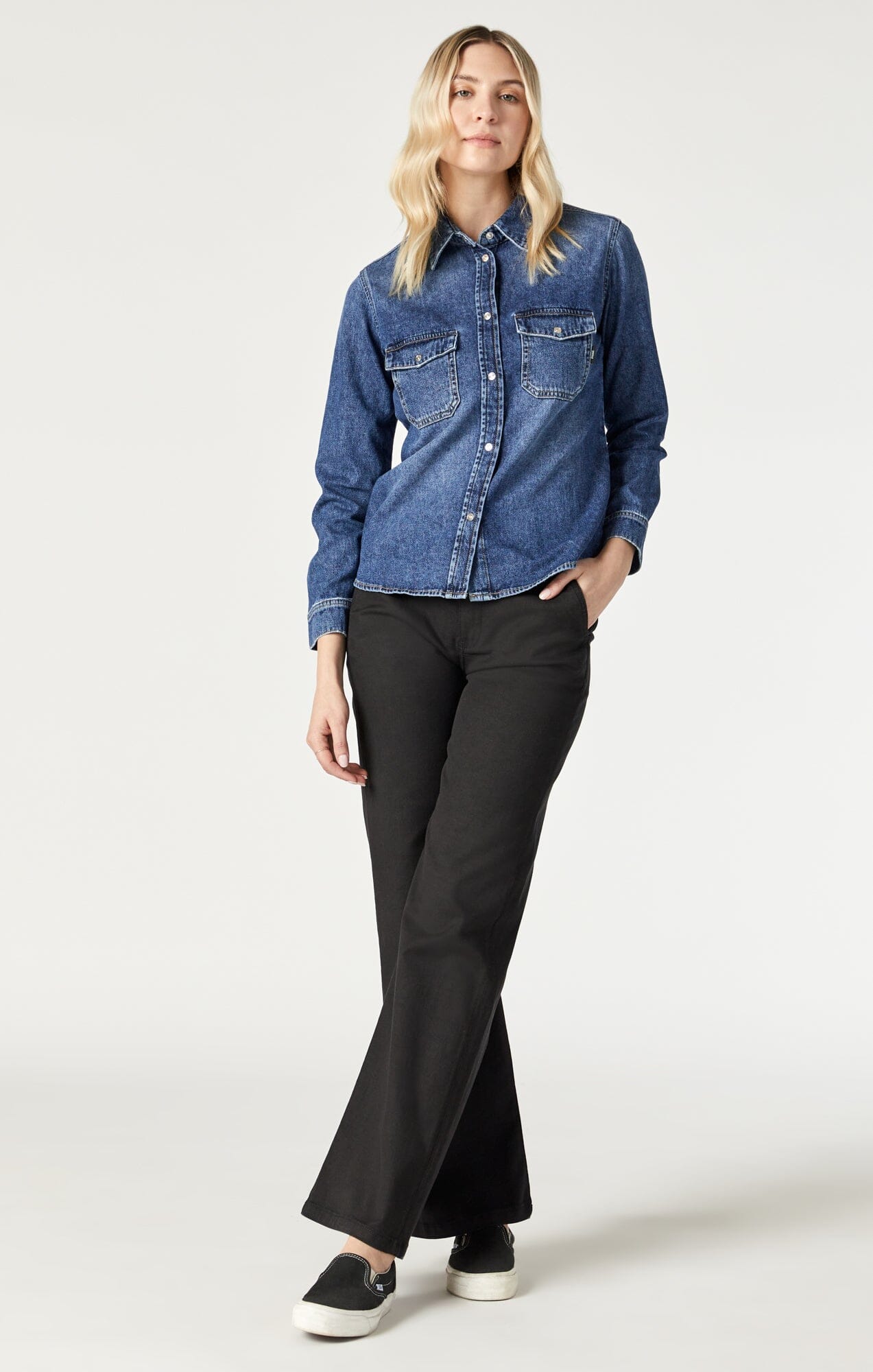 LEVIN SEMI-FITTED DENIM SHIRT IN DARK BLUE DENIM - Mavi Jeans