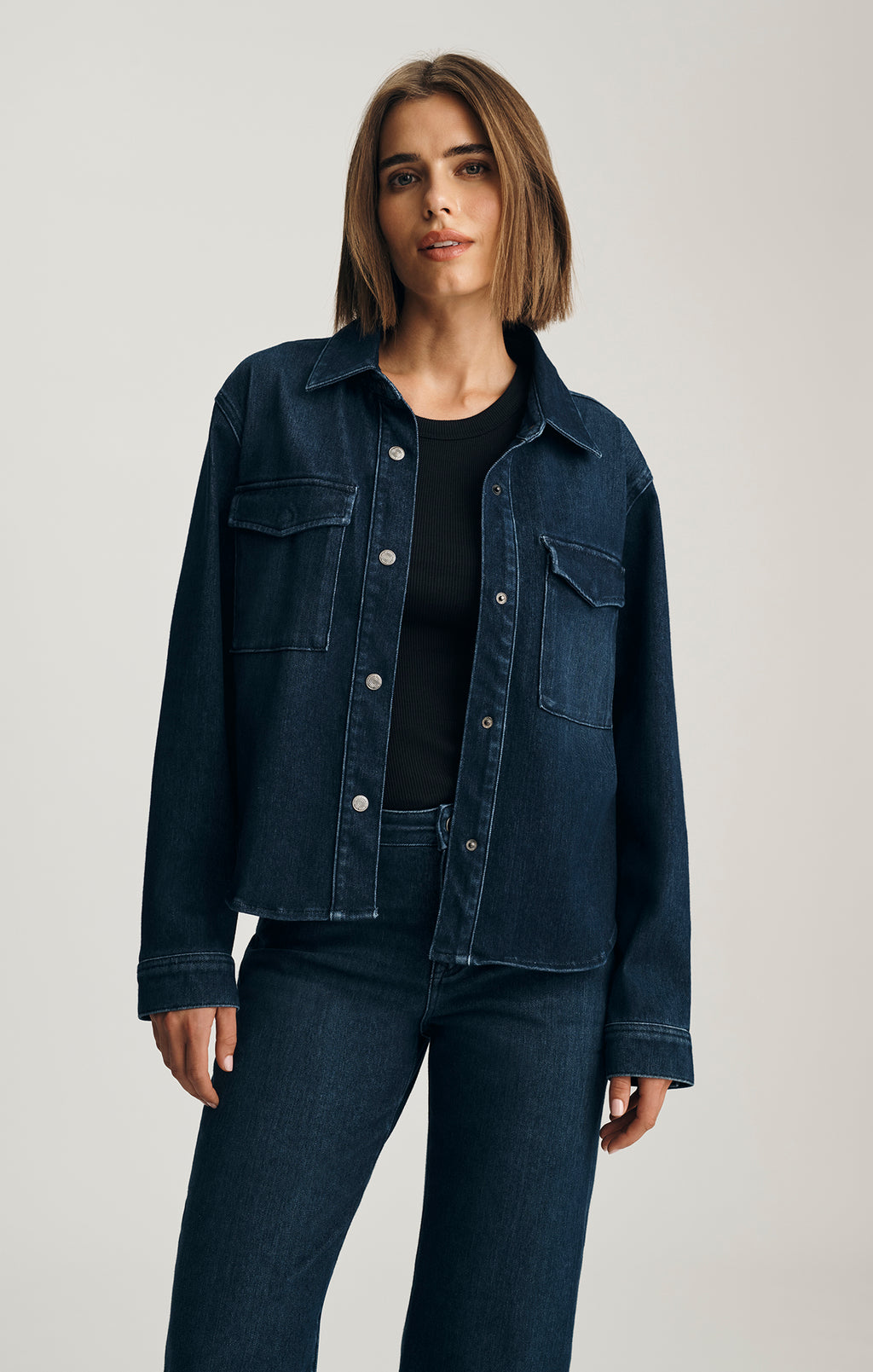 TIA DENIM SHIRT IN DARK BLUE MOVE