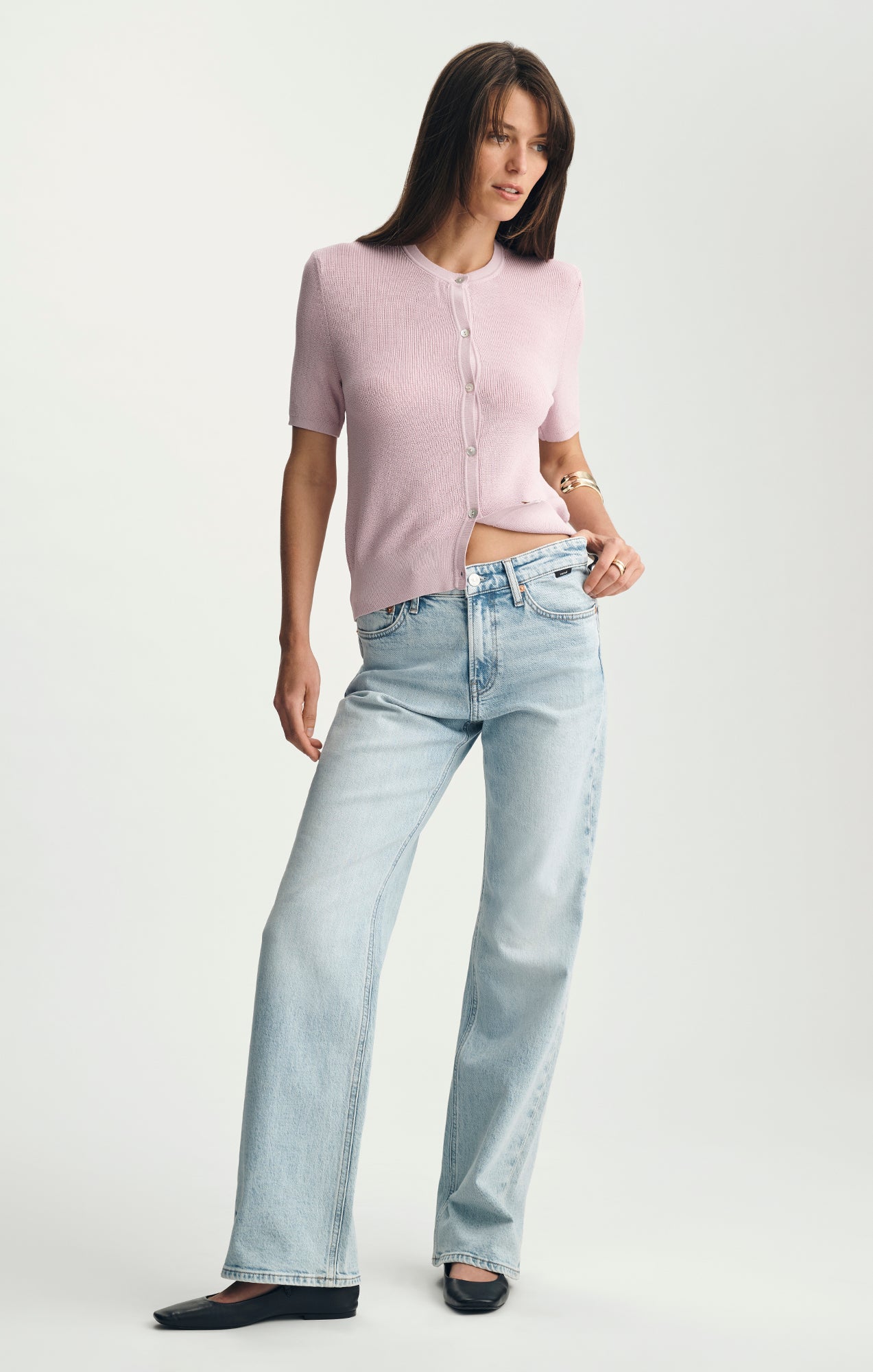 SHORT SLEEVE SWEATER ORCHID HUSH - Mavi Jeans