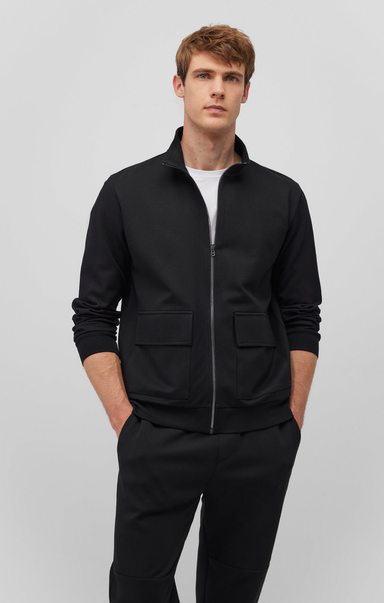 DOUBLE POCKET ZIP-UP JACKET IN BLACK - Mavi Jeans