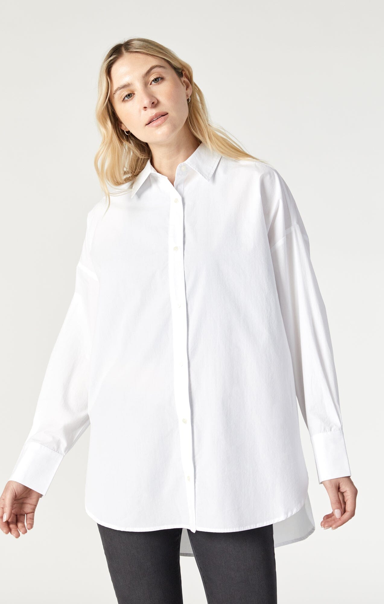 Mavi Women's Long Sleeve Button-Up Shirt In Antique White