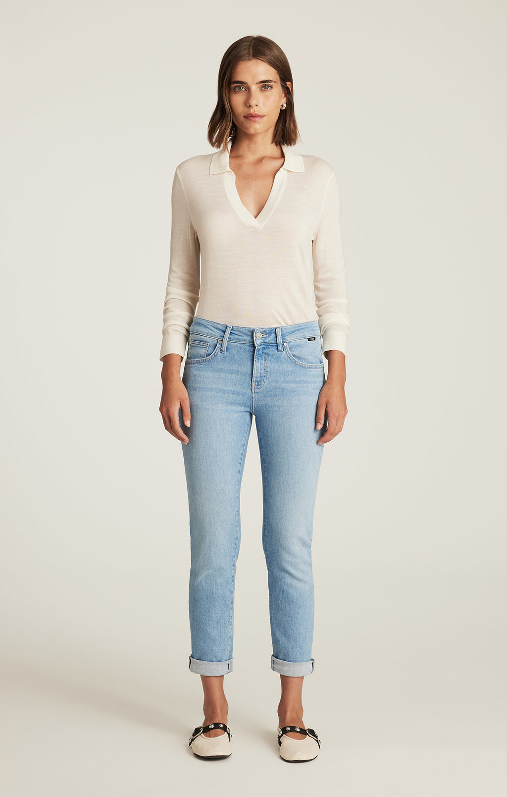 EMMA SLIM BOYFRIEND IN LIGHT BRUSHED FLEX BLUE - Mavi Jeans