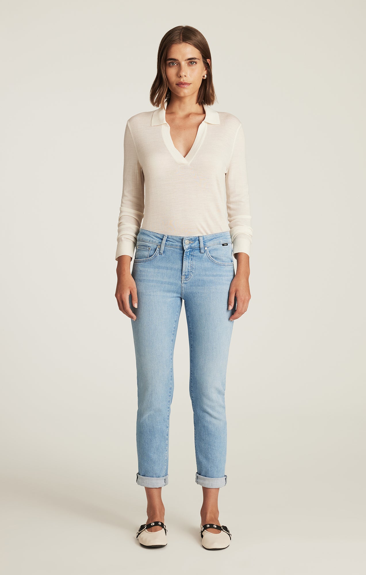 EMMA SLIM BOYFRIEND IN LIGHT BRUSHED FLEX BLUE - Mavi Jeans