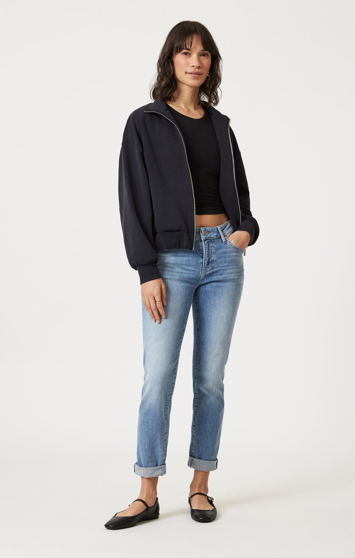 EMMA SLIM BOYFRIEND IN LIGHT BRUSHED FLEX BLUE - Mavi Jeans