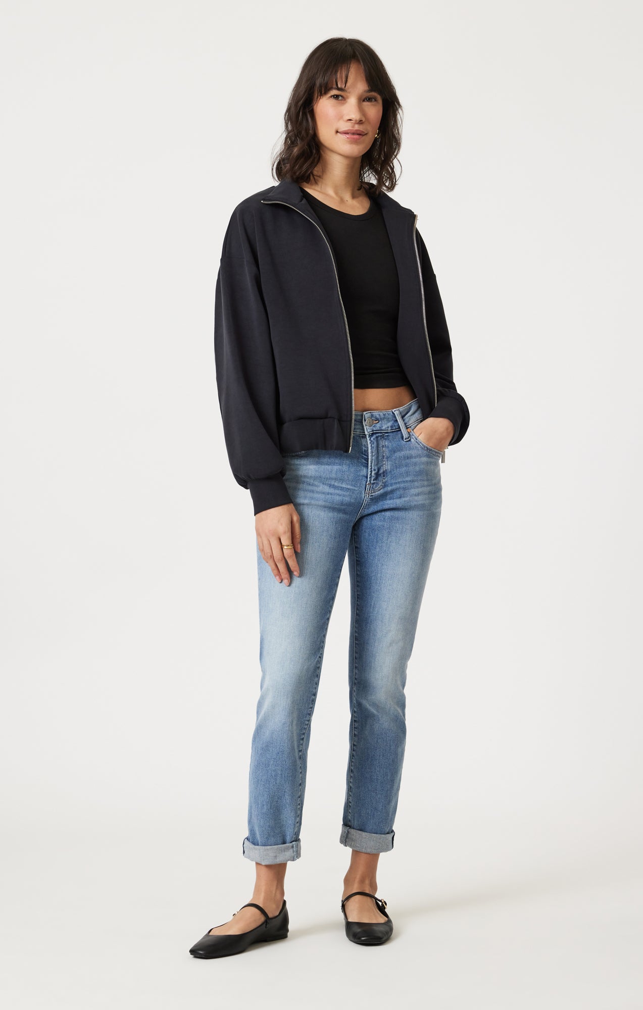 EMMA SLIM BOYFRIEND IN LIGHT BRUSHED FLEX BLUE - Mavi Jeans