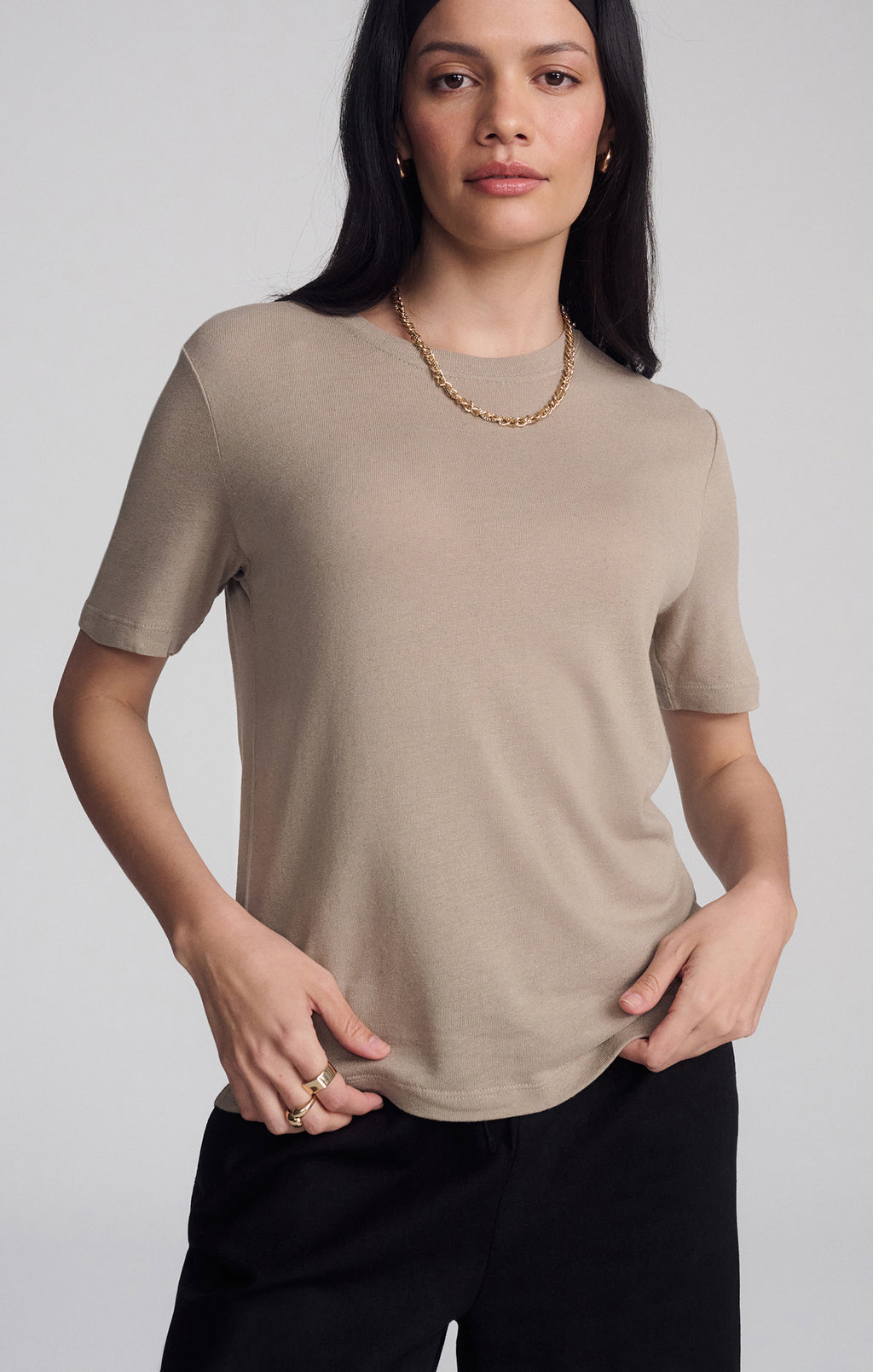 MODERN JERSEY T-SHIRT IN ROASTED CASHEW - Mavi Jeans