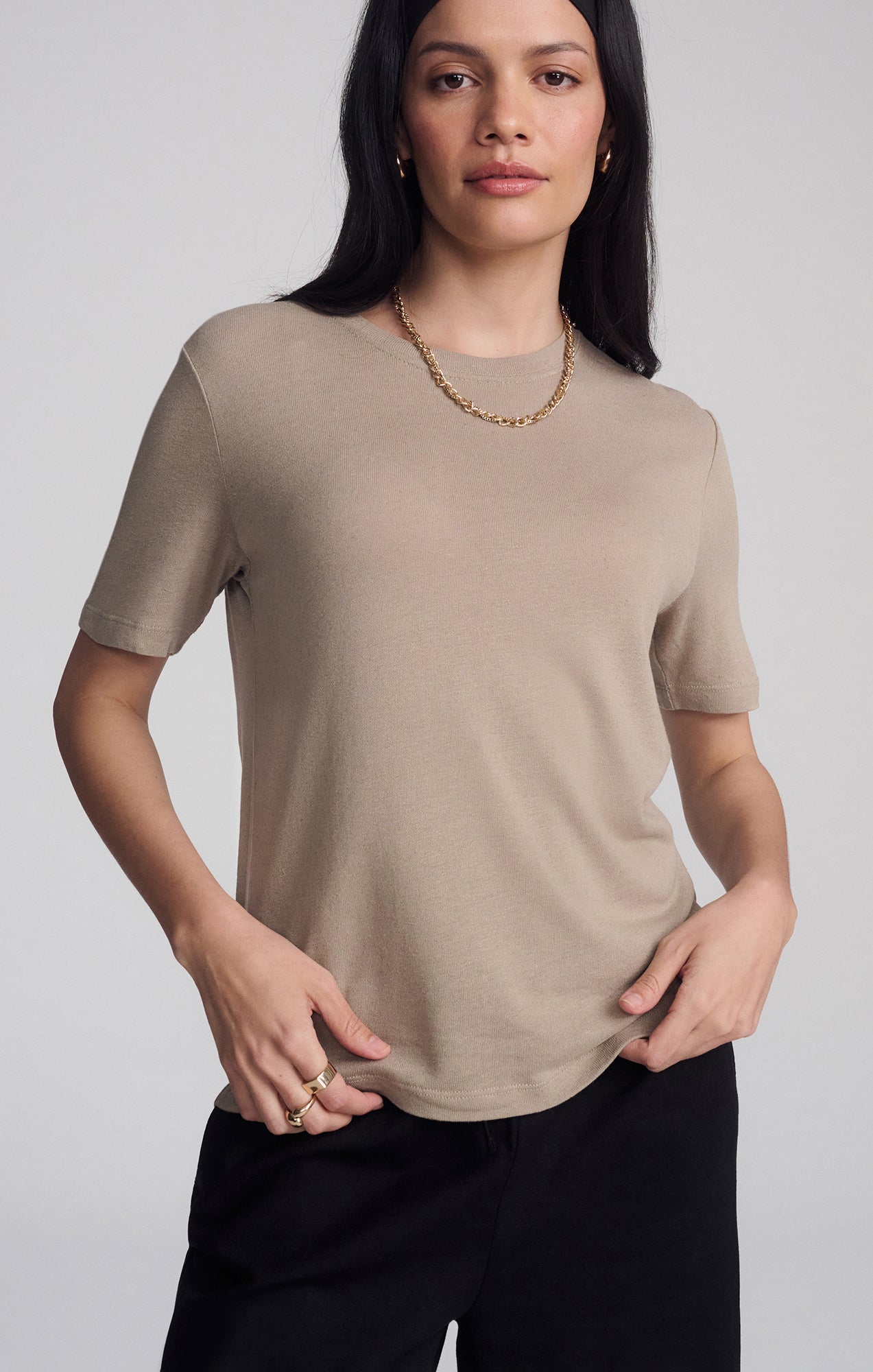 MODERN JERSEY T-SHIRT IN ROASTED CASHEW - Mavi Jeans