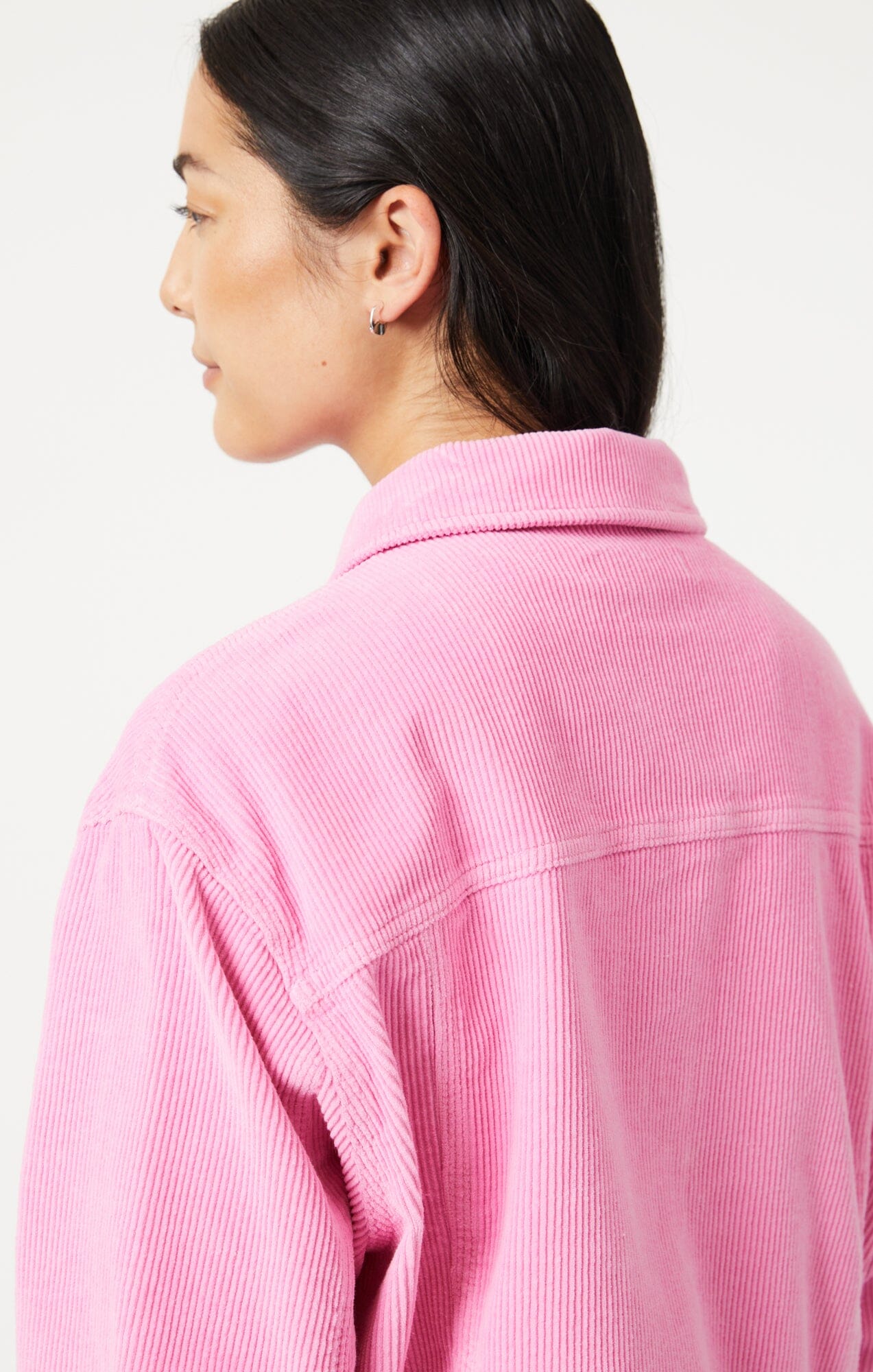 MAREN CROP JACKET IN PINK CORD - Mavi Jeans