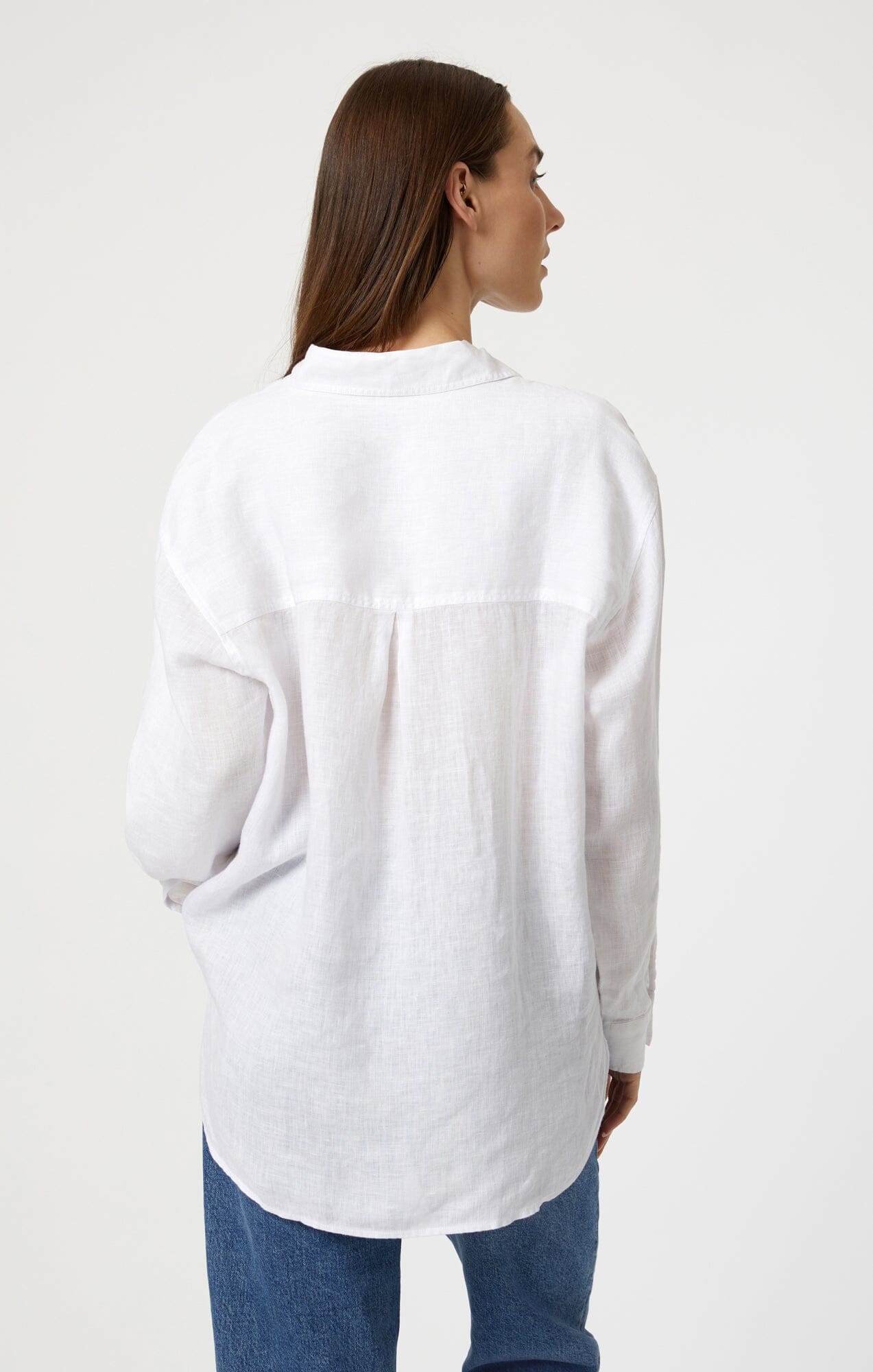 Mavi Women's Linen Button-Up Shirt In White – Mavi Jeans