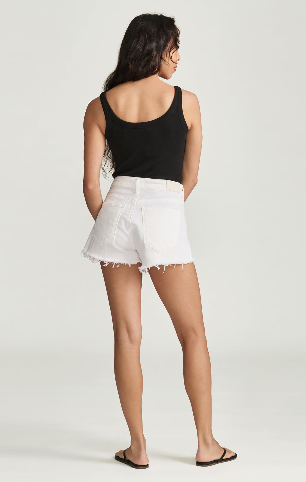 ROSIE BOYFRIEND SHORT IN WHITE RIPPED STRETCH - Mavi Jeans