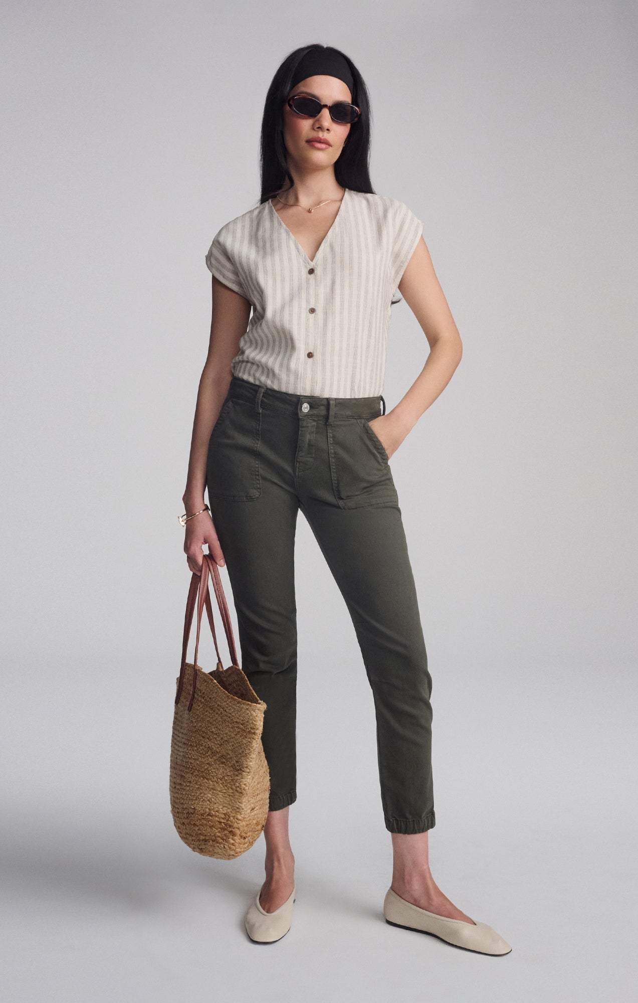 IVY SLIM CARGO IN MILITARY GREEN FLEX BLUE - Mavi Jeans