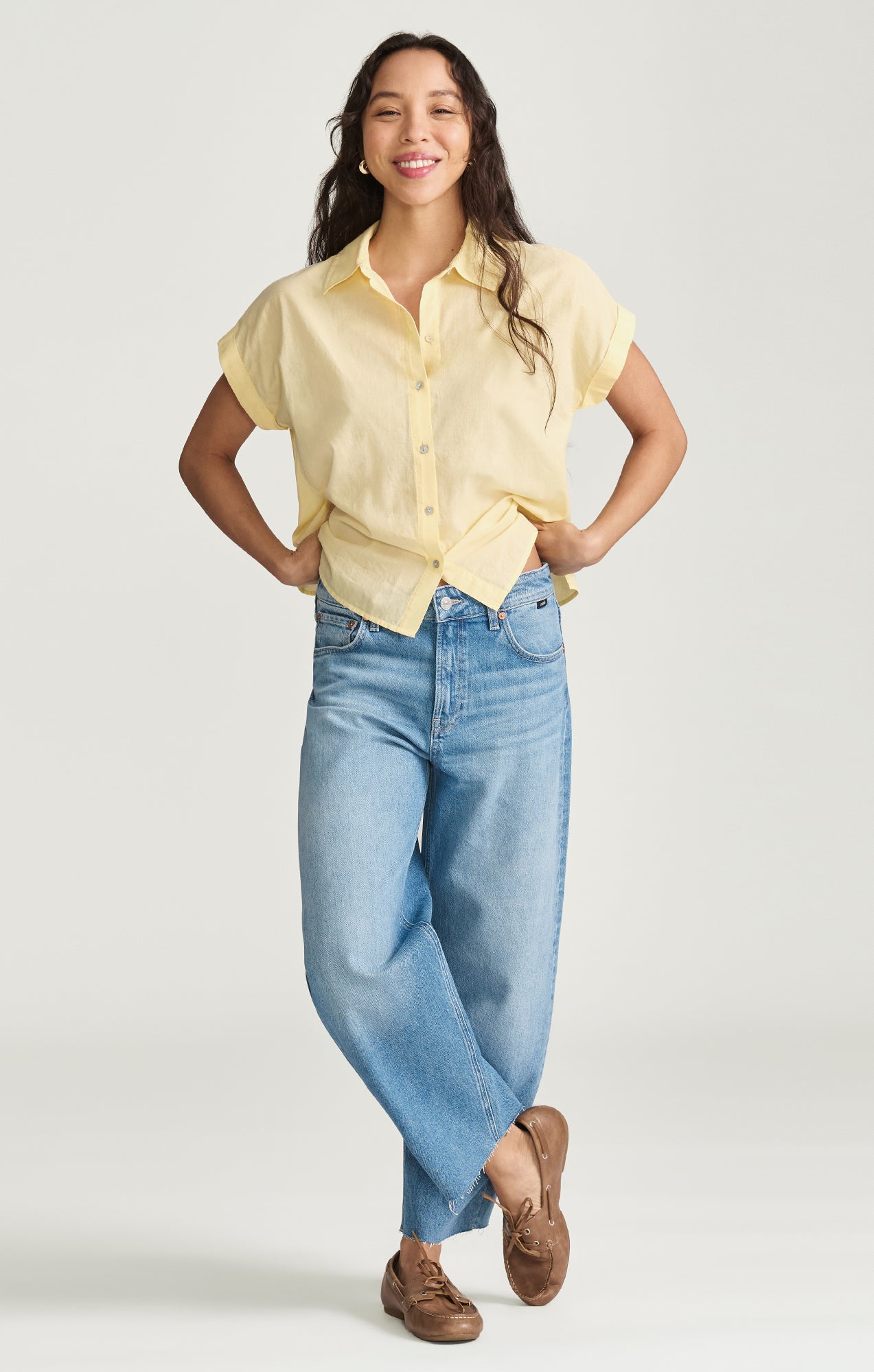 NICA CROPPED BARREL IN LIGHT BRUSHED CLASSIC BLUE - Mavi Jeans