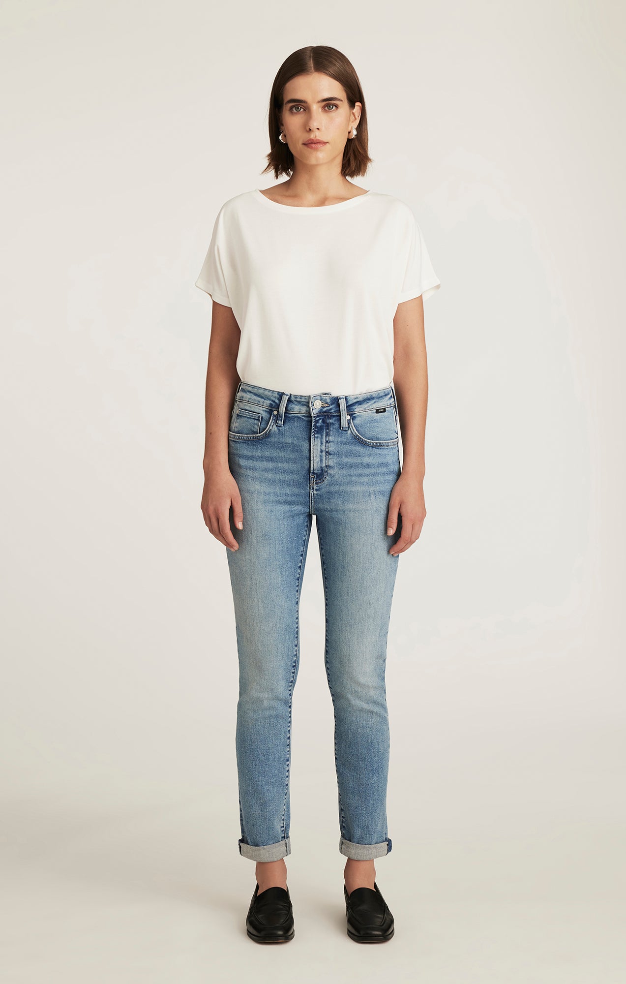 KATHLEEN SLIM BOYFRIEND IN LIGHT BRUSHED FLEX BLUE - Mavi Jeans