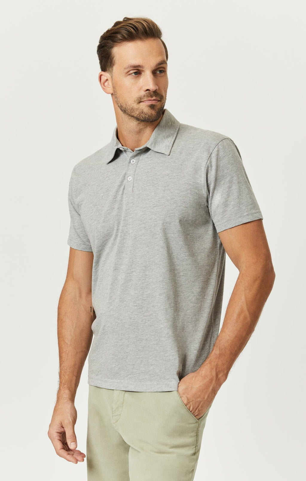 POLO SHIRT IN GREY MELANGE - Mavi Jeans