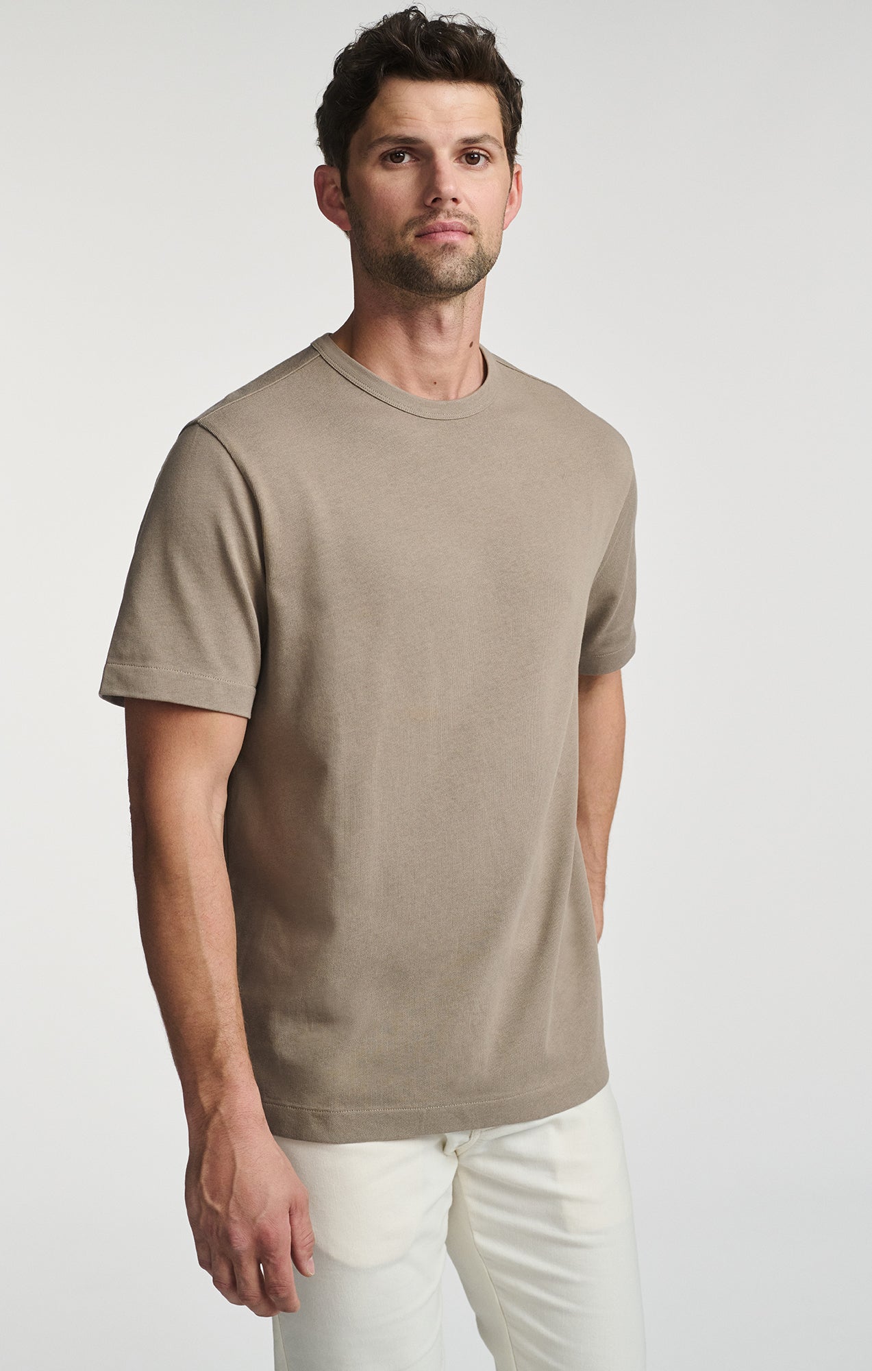 SHORT SLEEVE CREW NECK T-SHIRT IN BRINDLE - Mavi Jeans