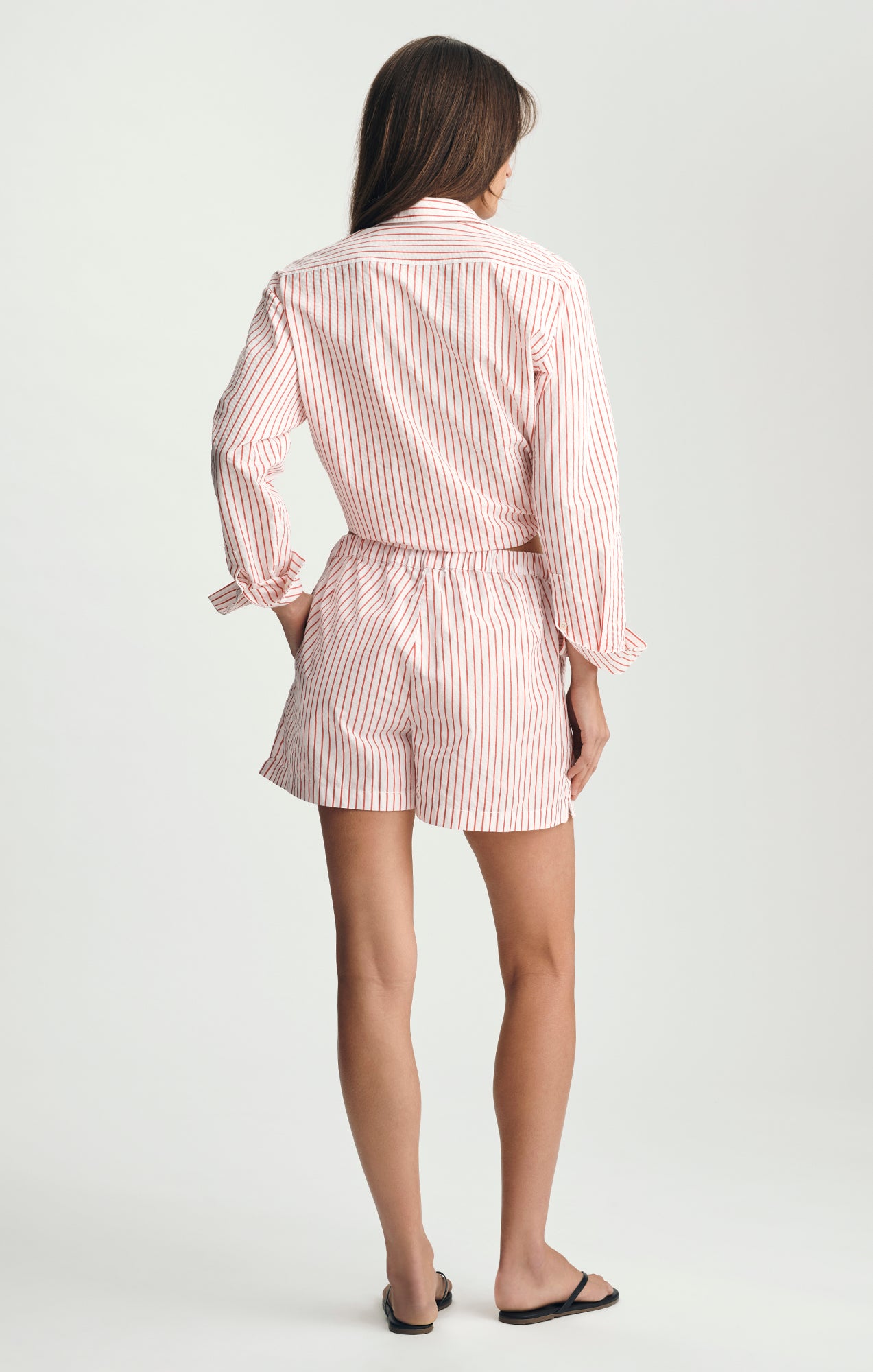 MINI SHORTS IN RED STRIPED - Mavi Jeans