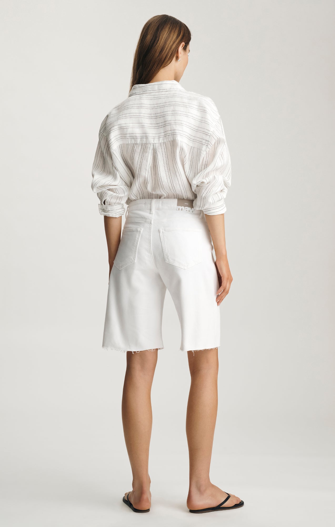 Mavi Women's Erika Bermuda Shorts In Off White Classic Blue – Mavi