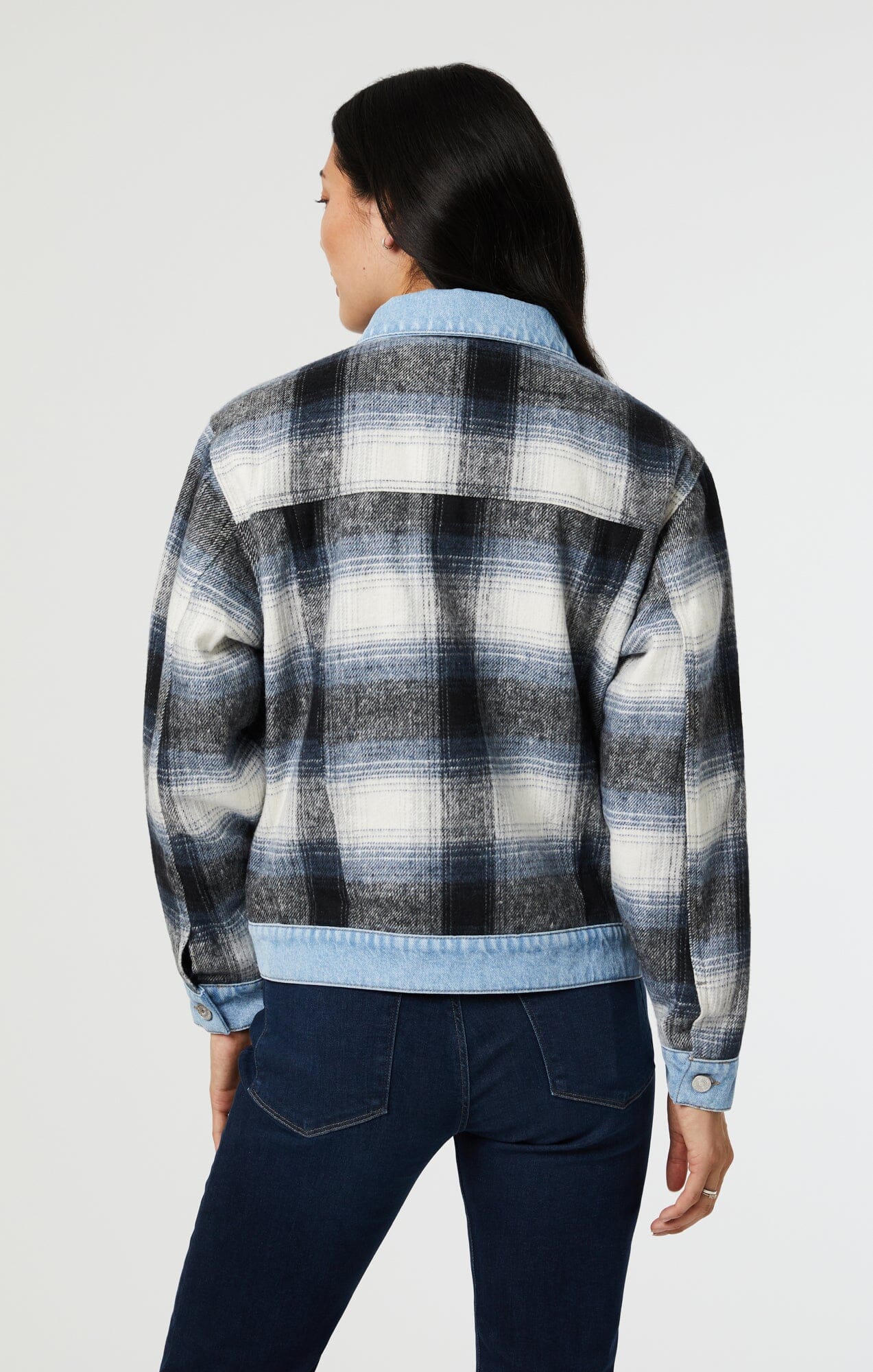 NELLIE JACKET IN GREY PLAID - Mavi Jeans