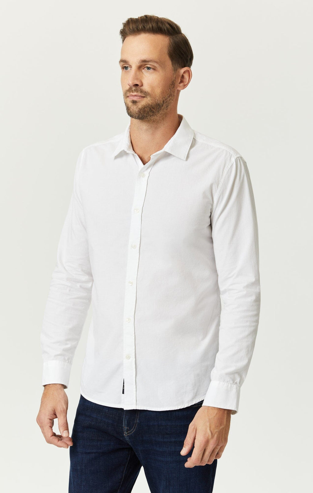 BUTTON-UP LONG SLEEVE SHIRT IN WHITE - Mavi Jeans