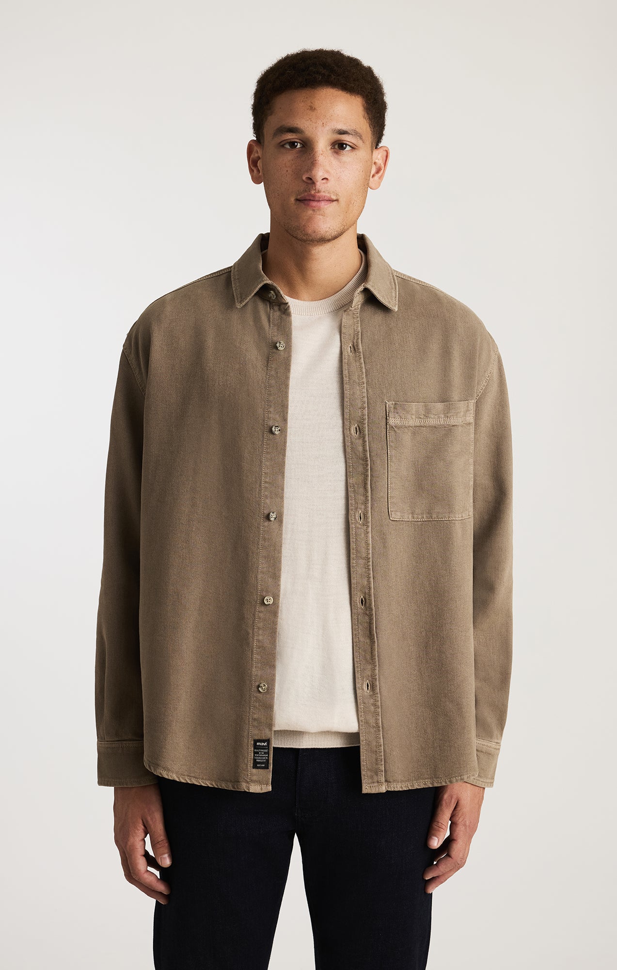 ONE POCKET BUTTON-UP SHIRT IN WALNUT