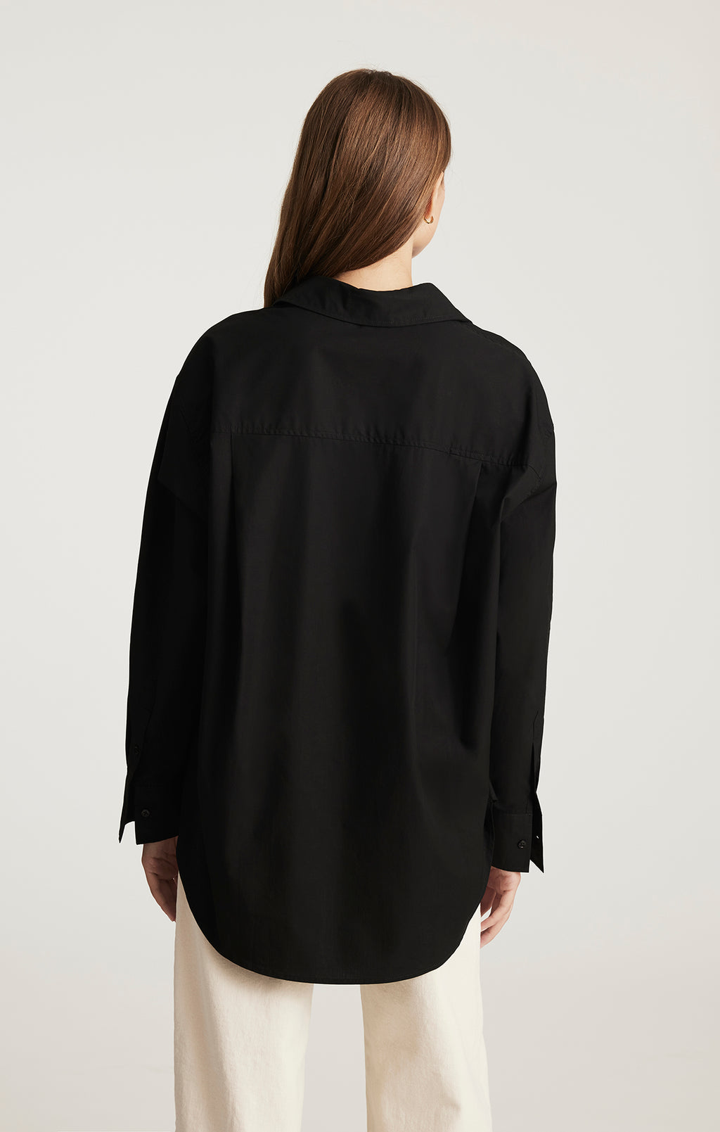 LONG SLEEVE BUTTON-UP SHIRT IN BLACK