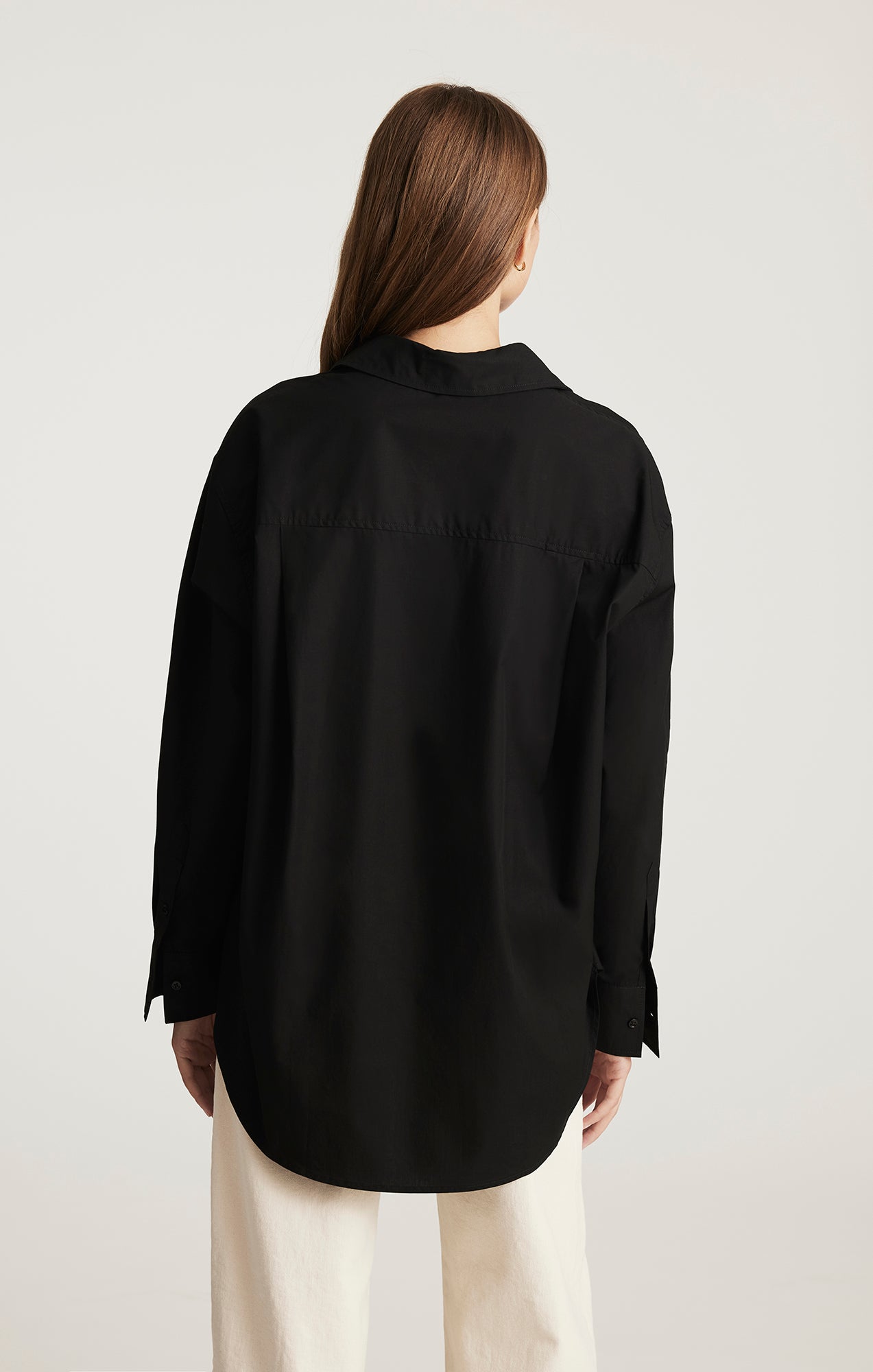 LONG SLEEVE BUTTON-UP SHIRT IN BLACK