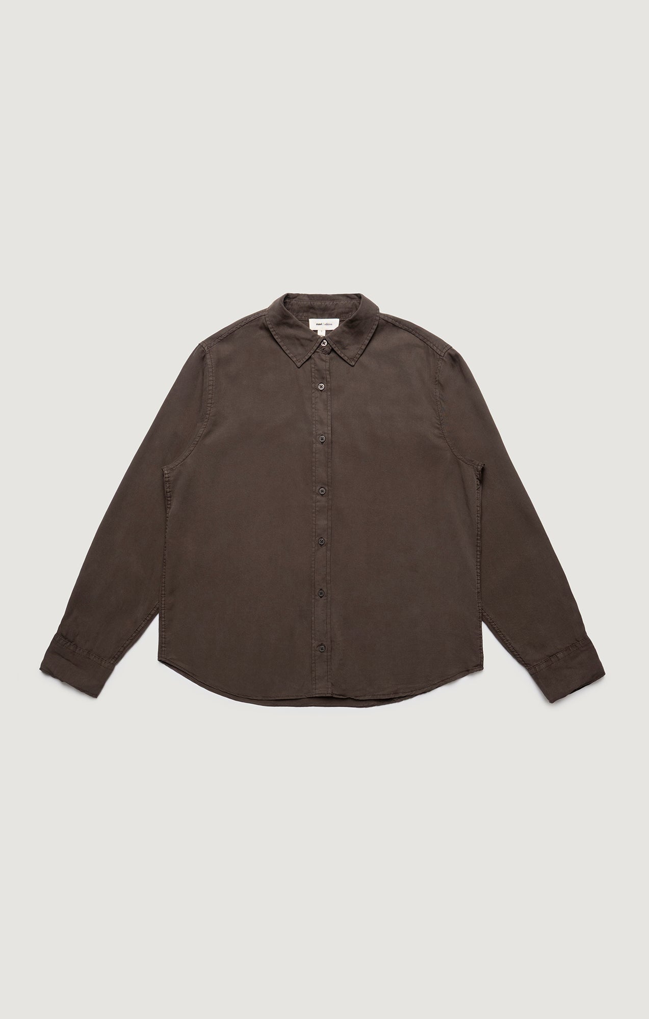 EDITION TENCEL™ BUTTON-UP SHIRT IN CHOCOLATE BROWN