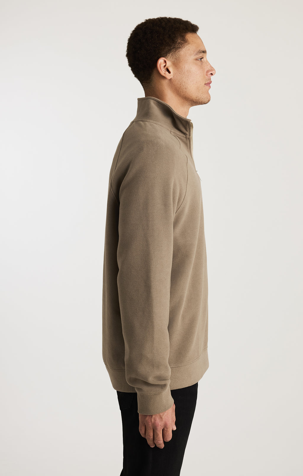 HALF ZIP SWEATSHIRT IN WALNUT - Mavi Jeans