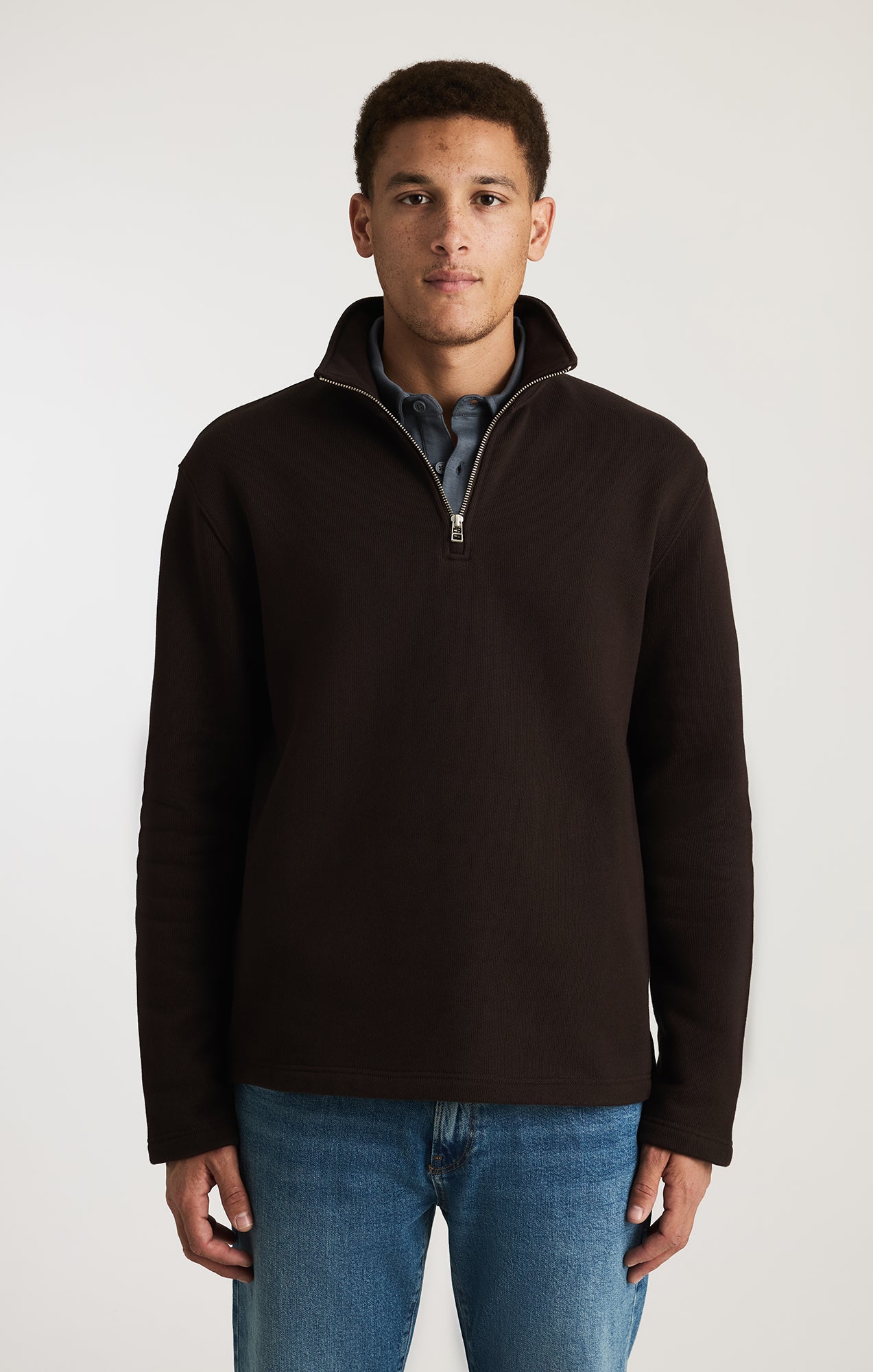 Mavi Men's Edition Half Zip Sweatshirt In Ganache – Mavi Jeans