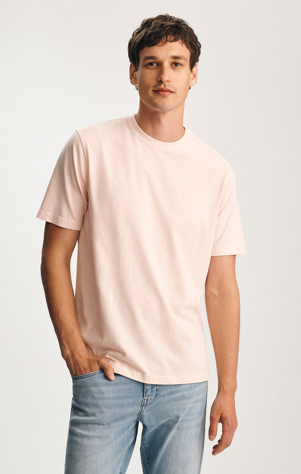 SOFT SLUB CREW NECK T-SHIRT IN SILVER PEONY - Mavi Jeans
