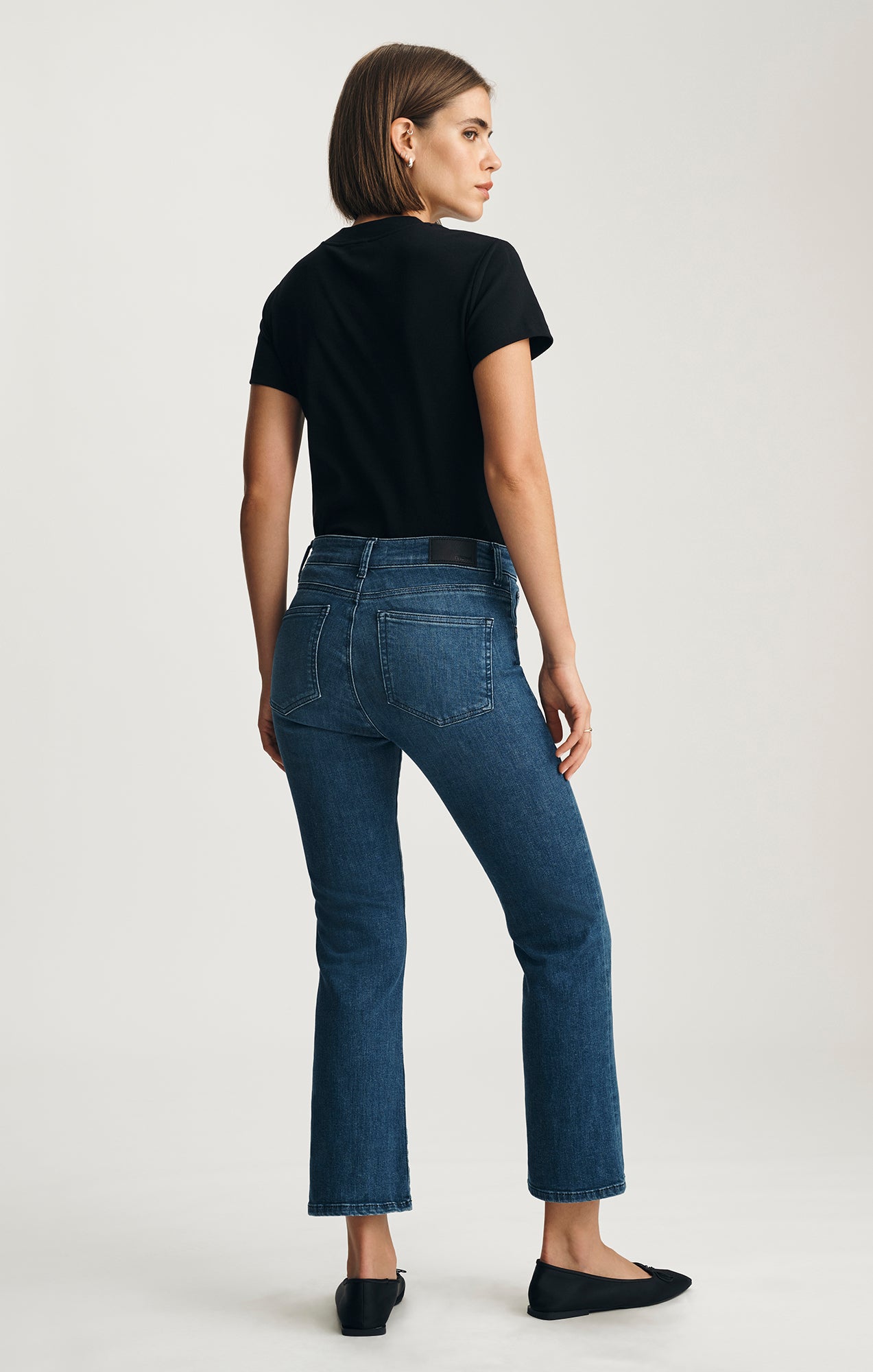 Mavi Women's Anika Cropped Flare In Dark Brushed Flex Blue – Mavi