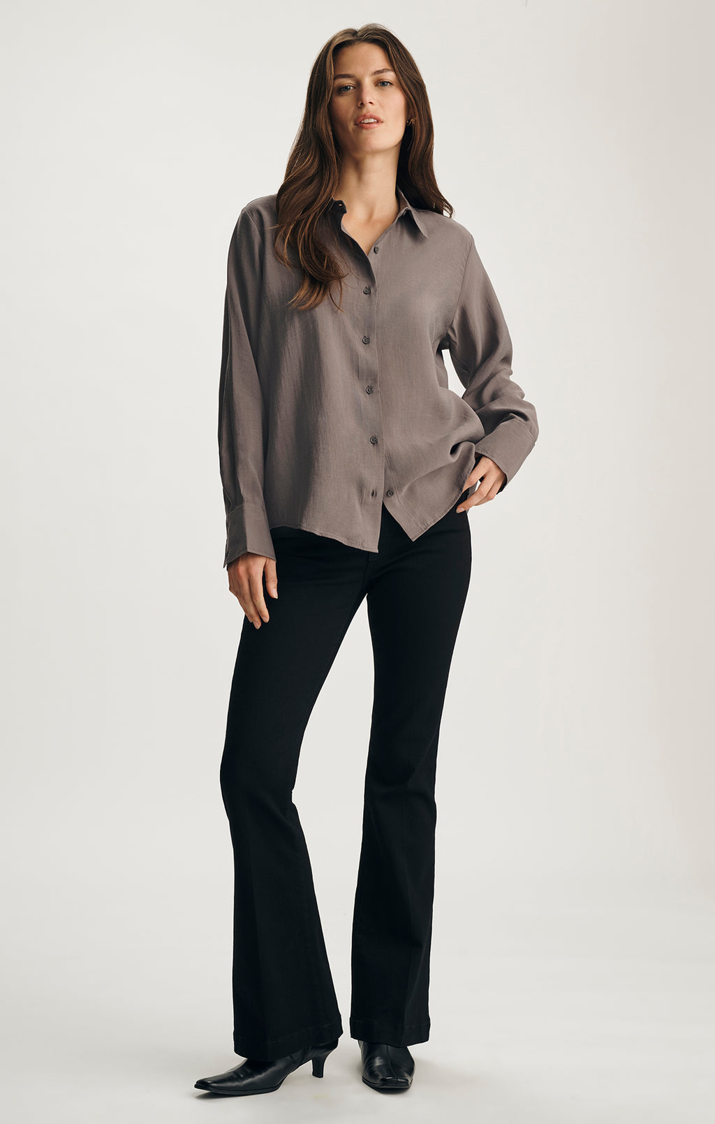 LUXE TOUCH TENCEL™ BUTTON-UP SHIRT IN TORNADO