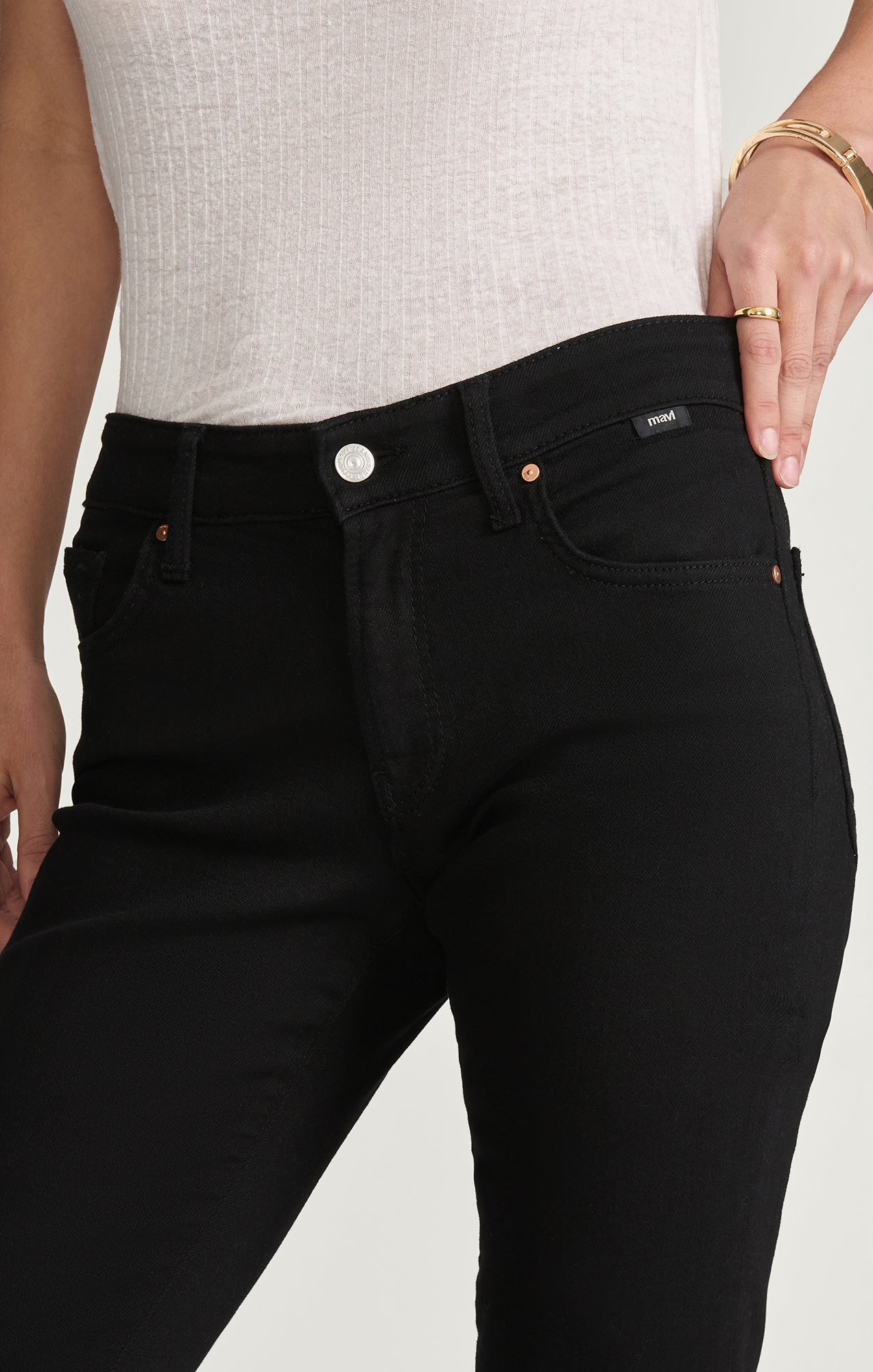HILARY CAPRI IN BLACK FLEX BLUE - Mavi Jeans