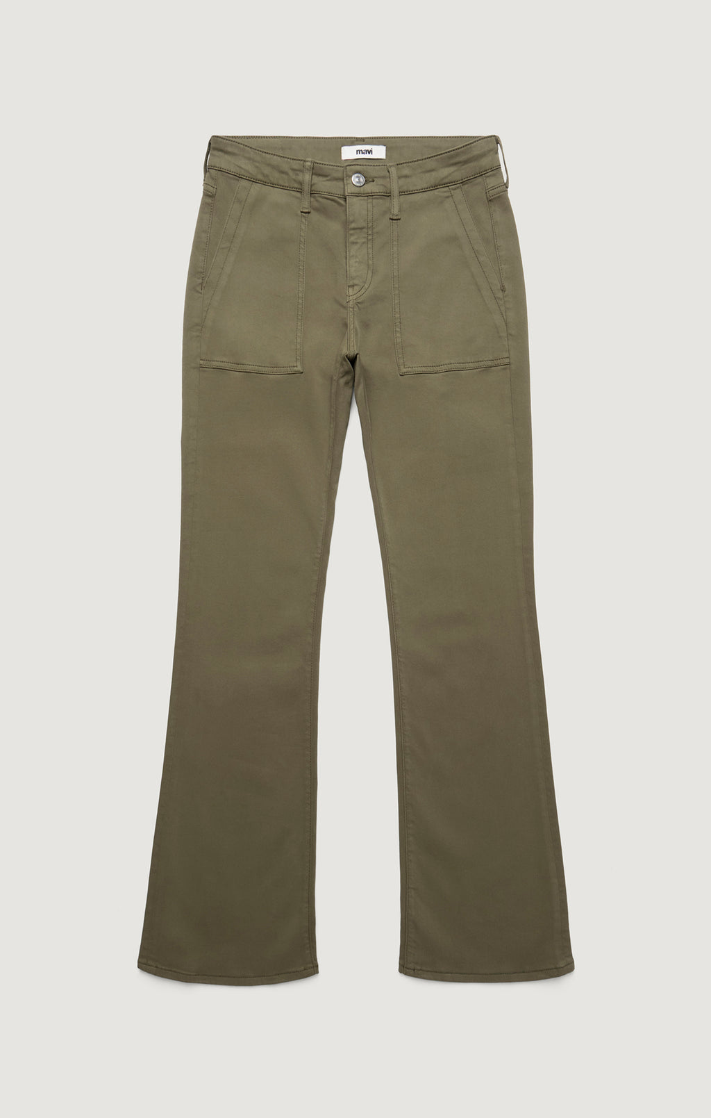 VICKY PATCH POCKET BOOTCUT IN DARK OLIVE SATEEN - Mavi Jeans
