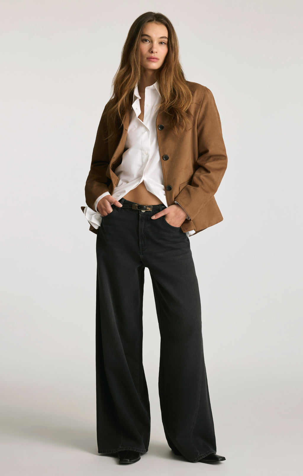 SIENA PALAZZO WIDE LEG IN DARK SMOKE WELL BLUE - Mavi Jeans