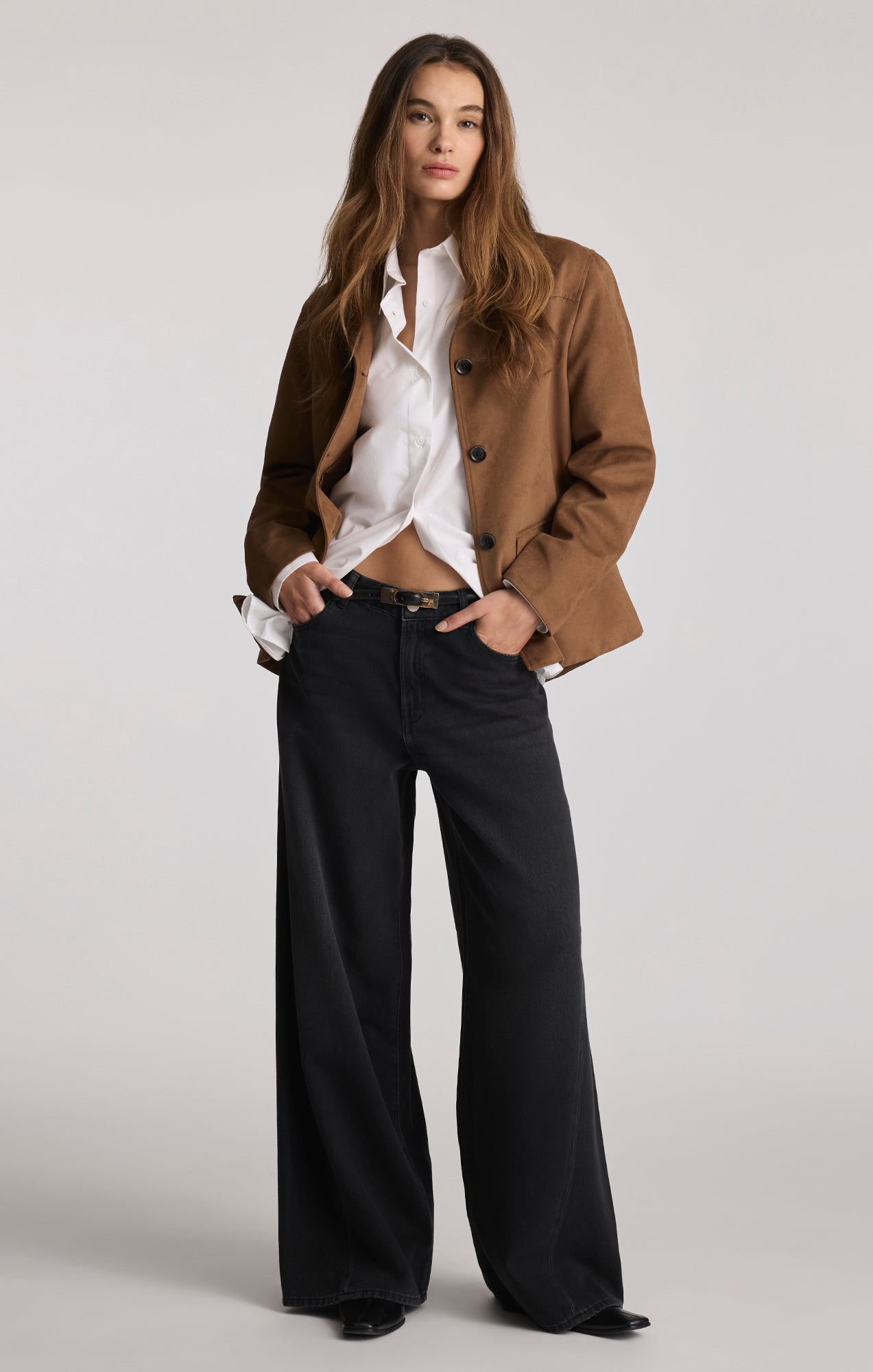 SIENA PALAZZO WIDE LEG IN DARK SMOKE WELL BLUE - Mavi Jeans