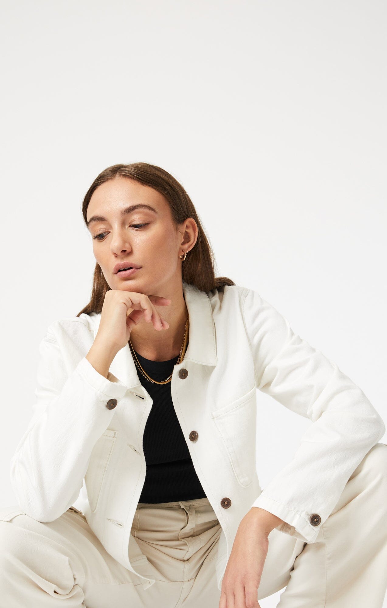 NOLA JACKET IN OFF WHITE WELL BLUE - Mavi Jeans