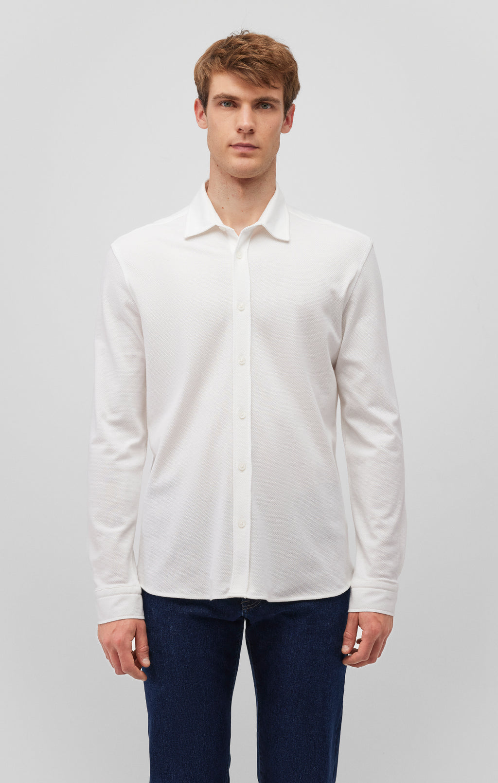 LONG SLEEVE BUTTON-UP SHIRT IN WHITE - Mavi Jeans