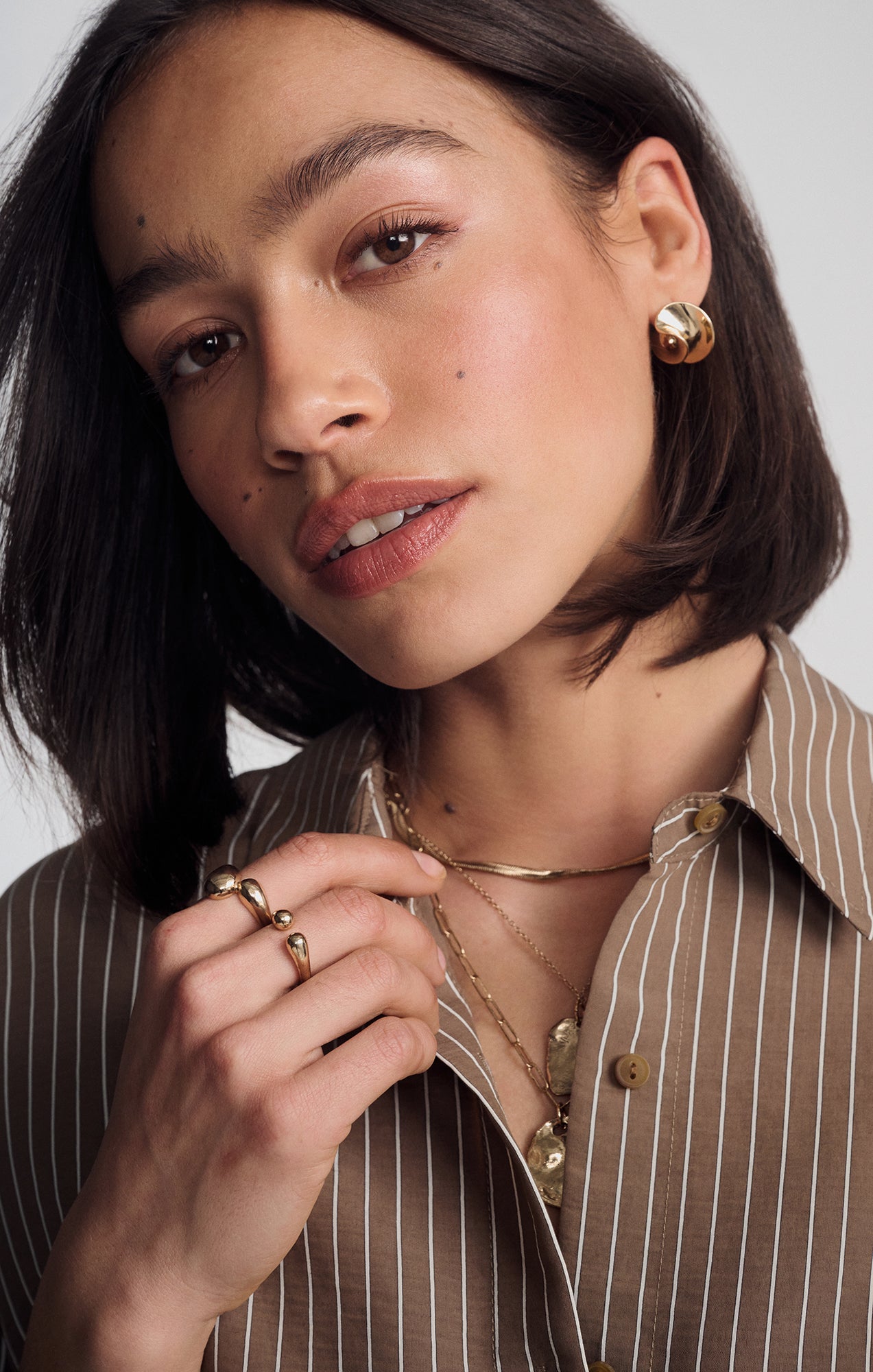 LUXE TOUCH TENCEL™ BUTTON-UP STRIPED SHIRT IN CUB STRIPE - Mavi Jeans