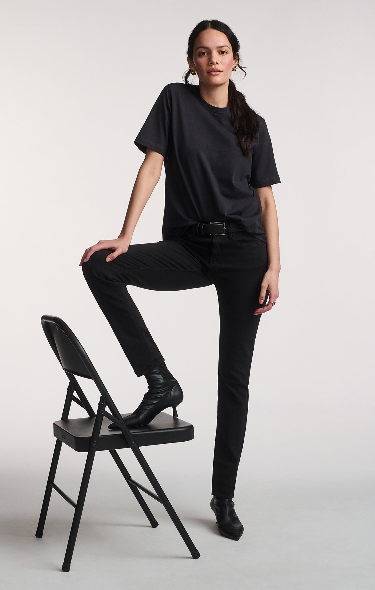 SHORT SLEEVE CREW NECK T-SHIRT IN PHANTOM - Mavi Jeans