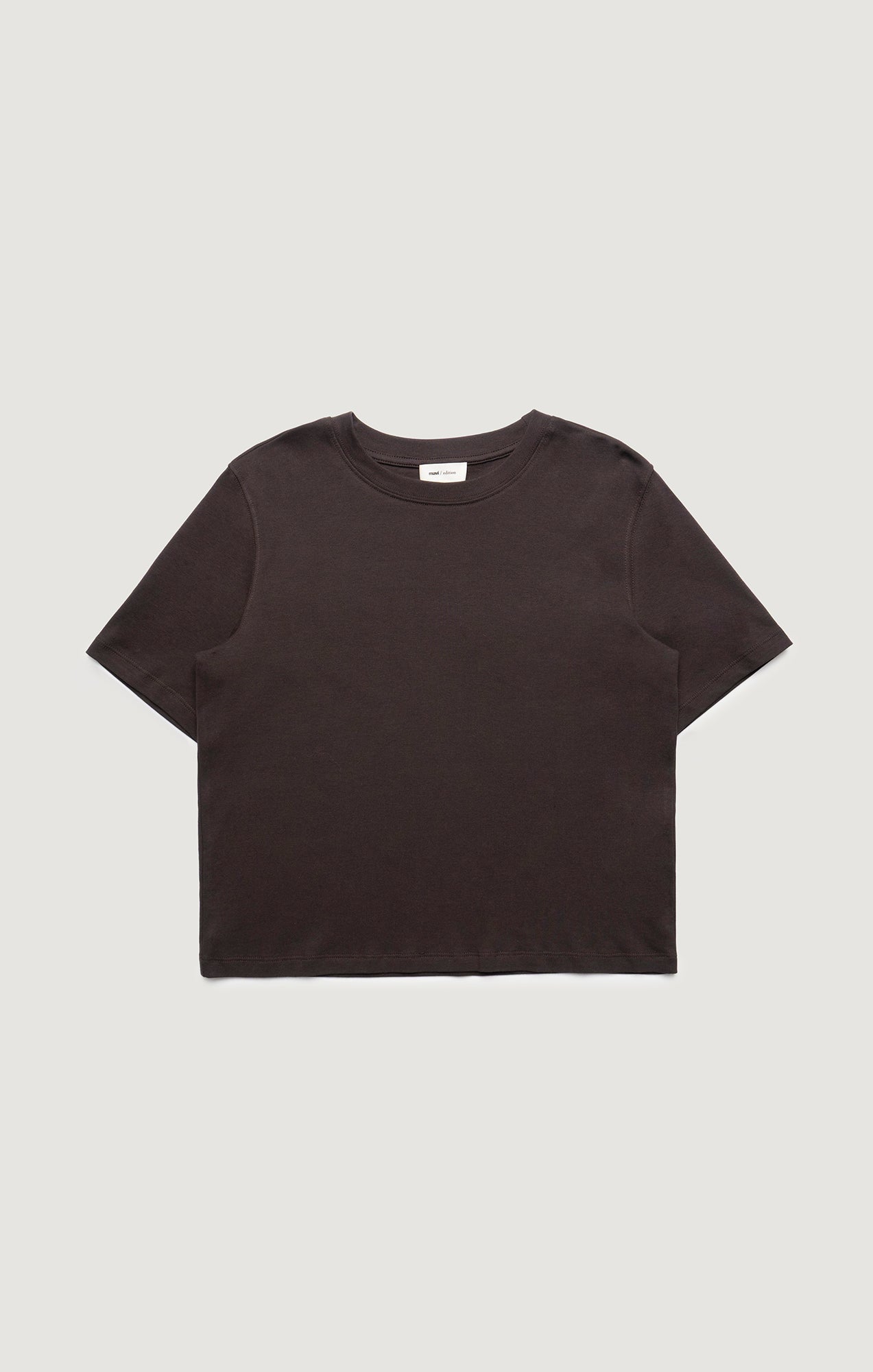 EDITION CREW NECK T-SHIRT IN CHOCOLATE BROWN