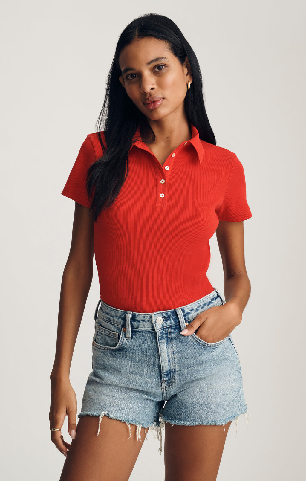 ROSIE BOYFRIEND SHORTS IN MID BRUSHED CLASSIC BLUE - Mavi Jeans